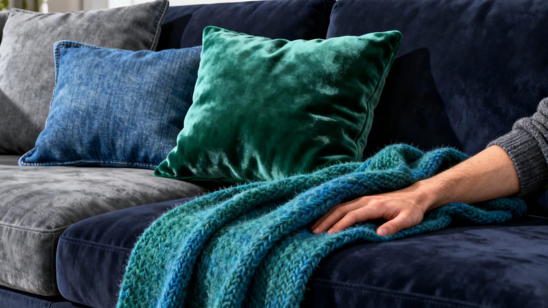 Layer tonal blues with crisp greens