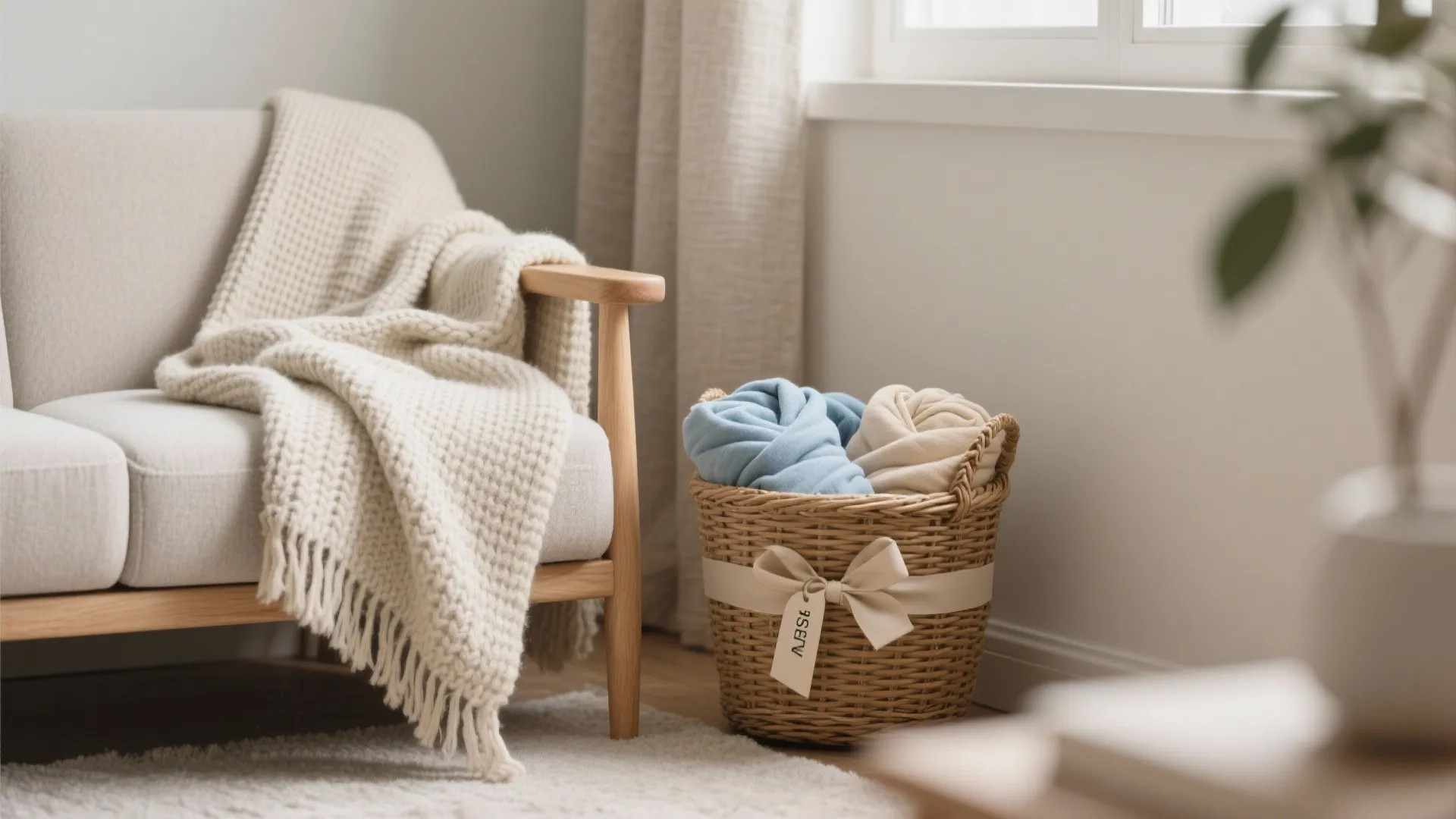 Textile Layers: Swaddles, Knit Throws, and a Welcome Basket