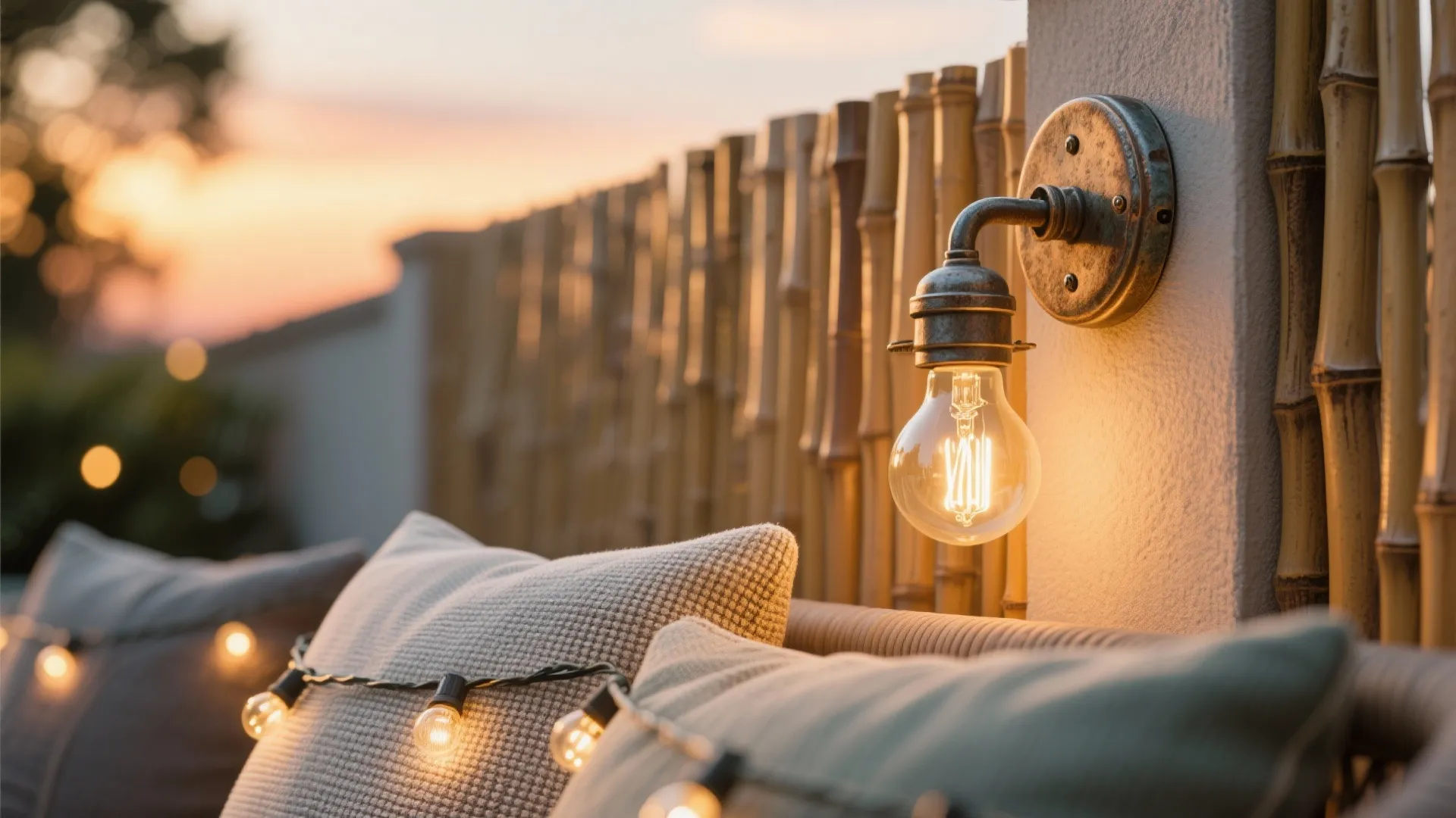 All-weather comfort: lighting, textiles, and privacy layers