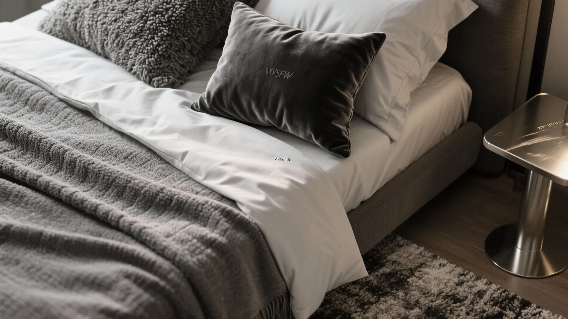 Idea 3: Mix lush textiles and brushed metal