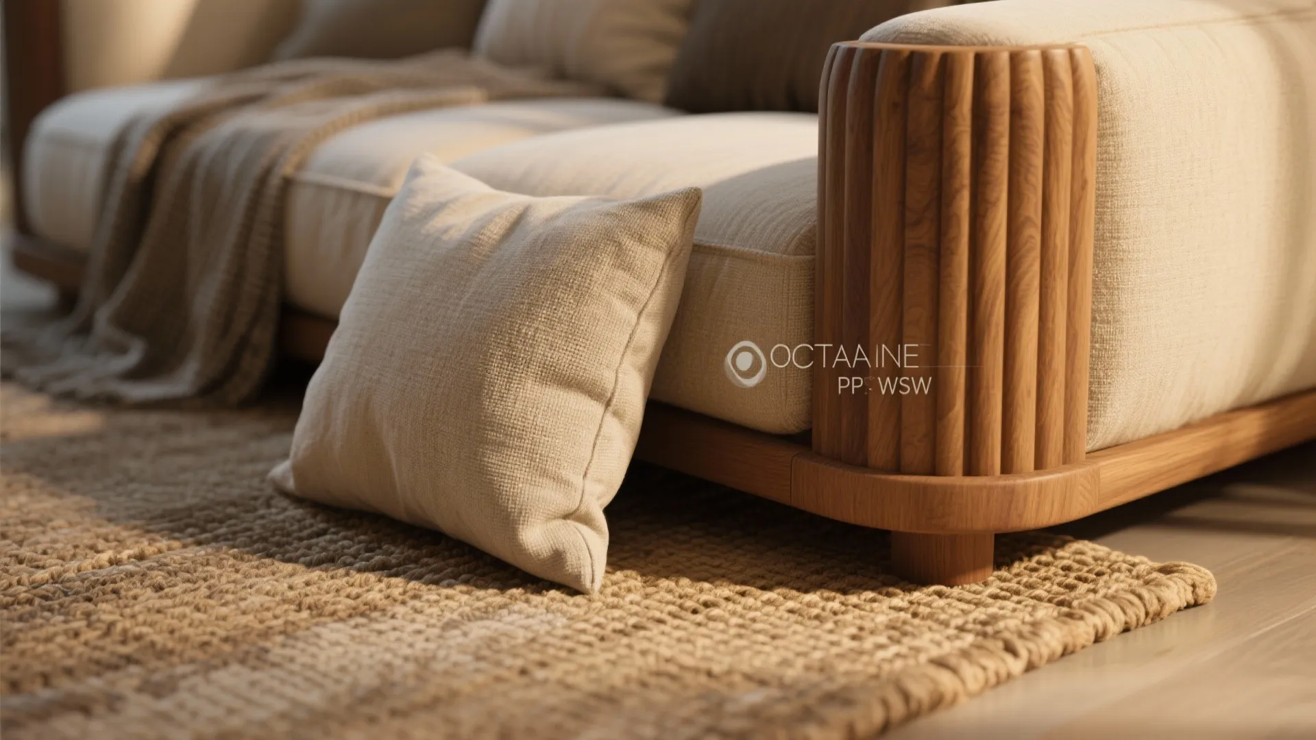 Warm wood tones, textiles, and layered lighting