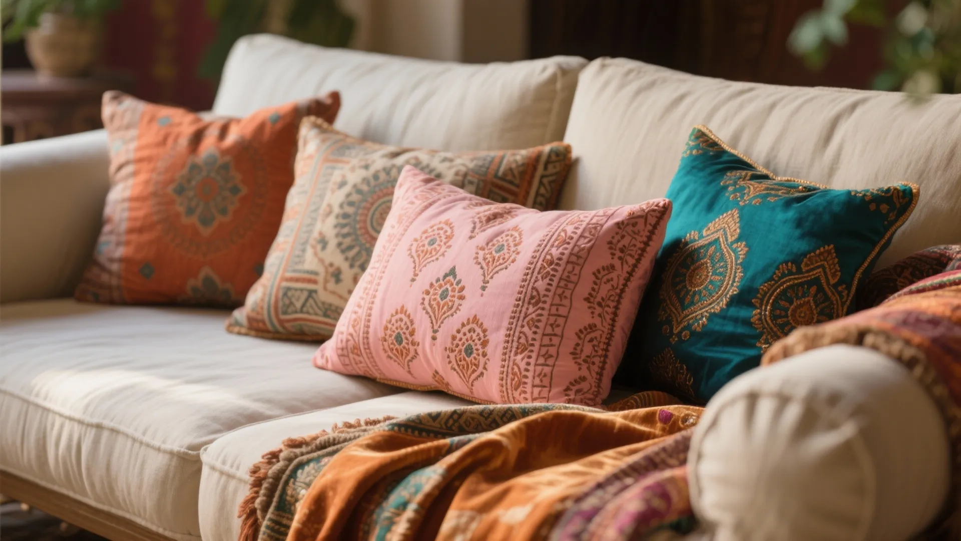 4) Layered Textiles, Understated Opulence