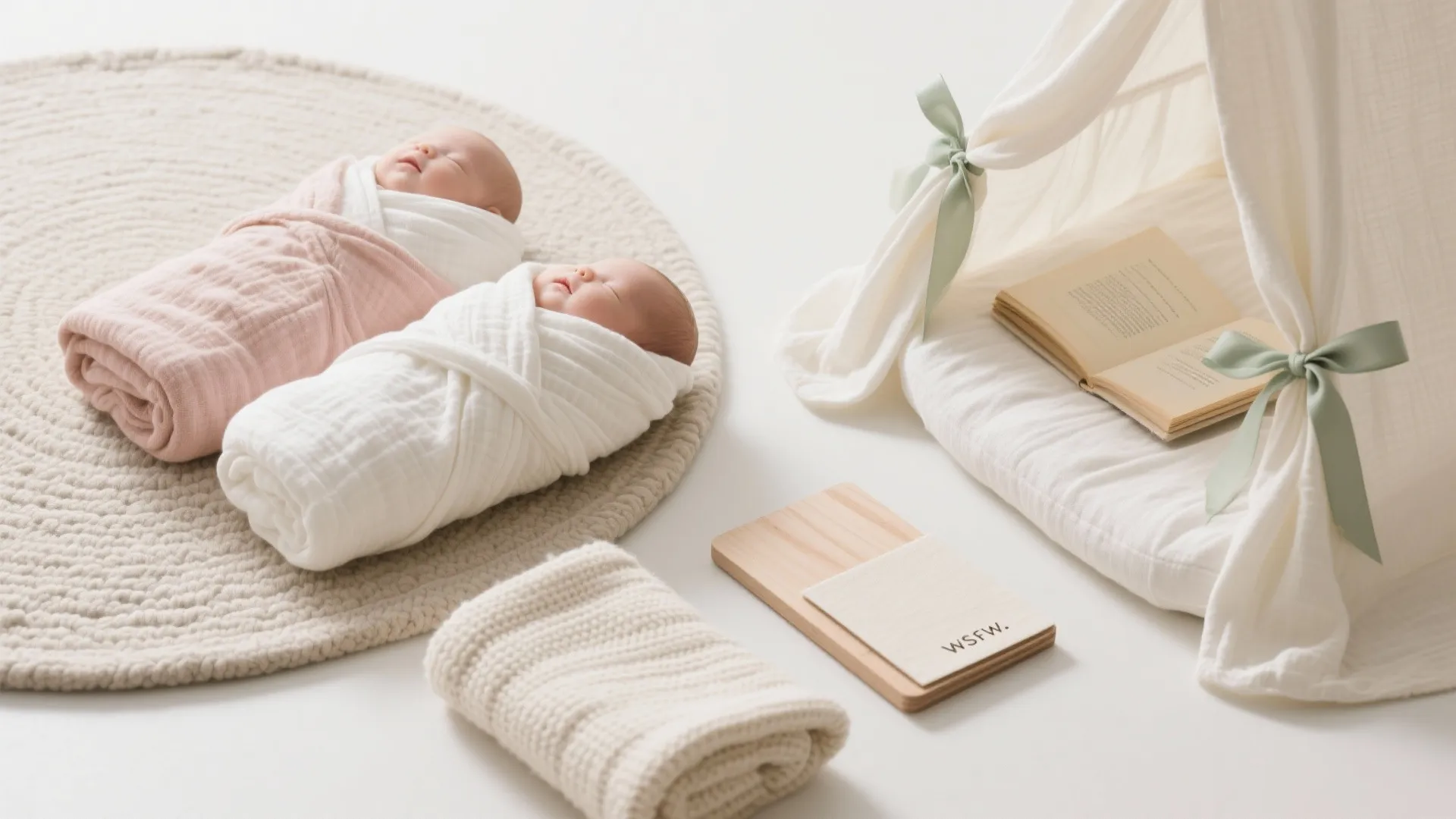 Textile Moments: Swaddles, Rugs, and Canopy Light Touch