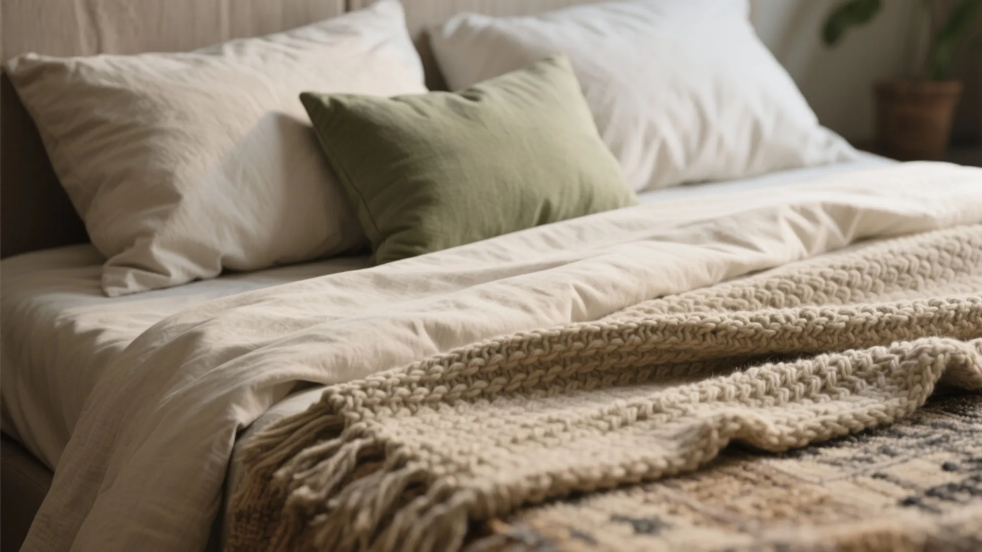 Textures and textiles for cozy calm