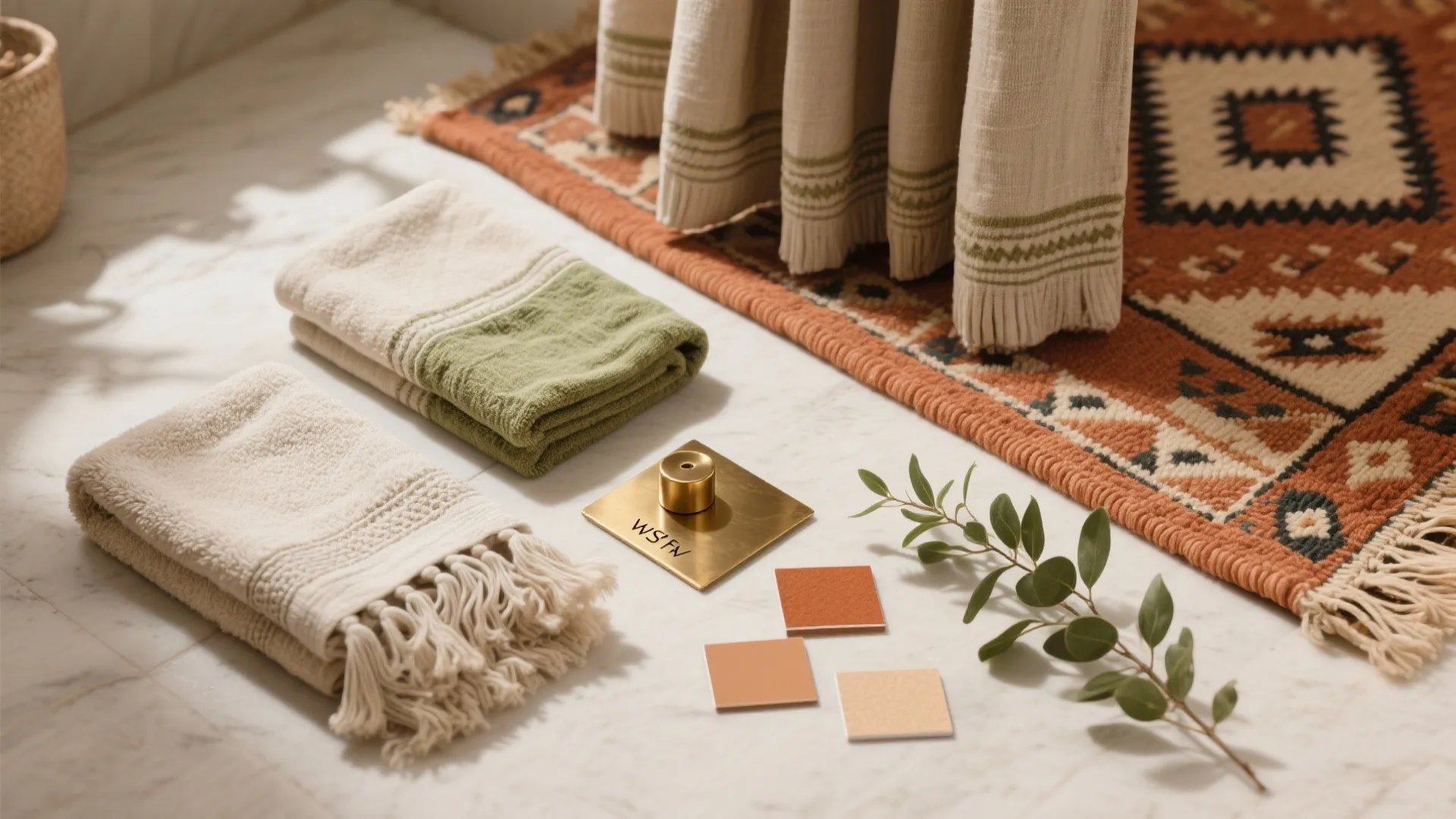 Layered Textiles & Earthy Palette