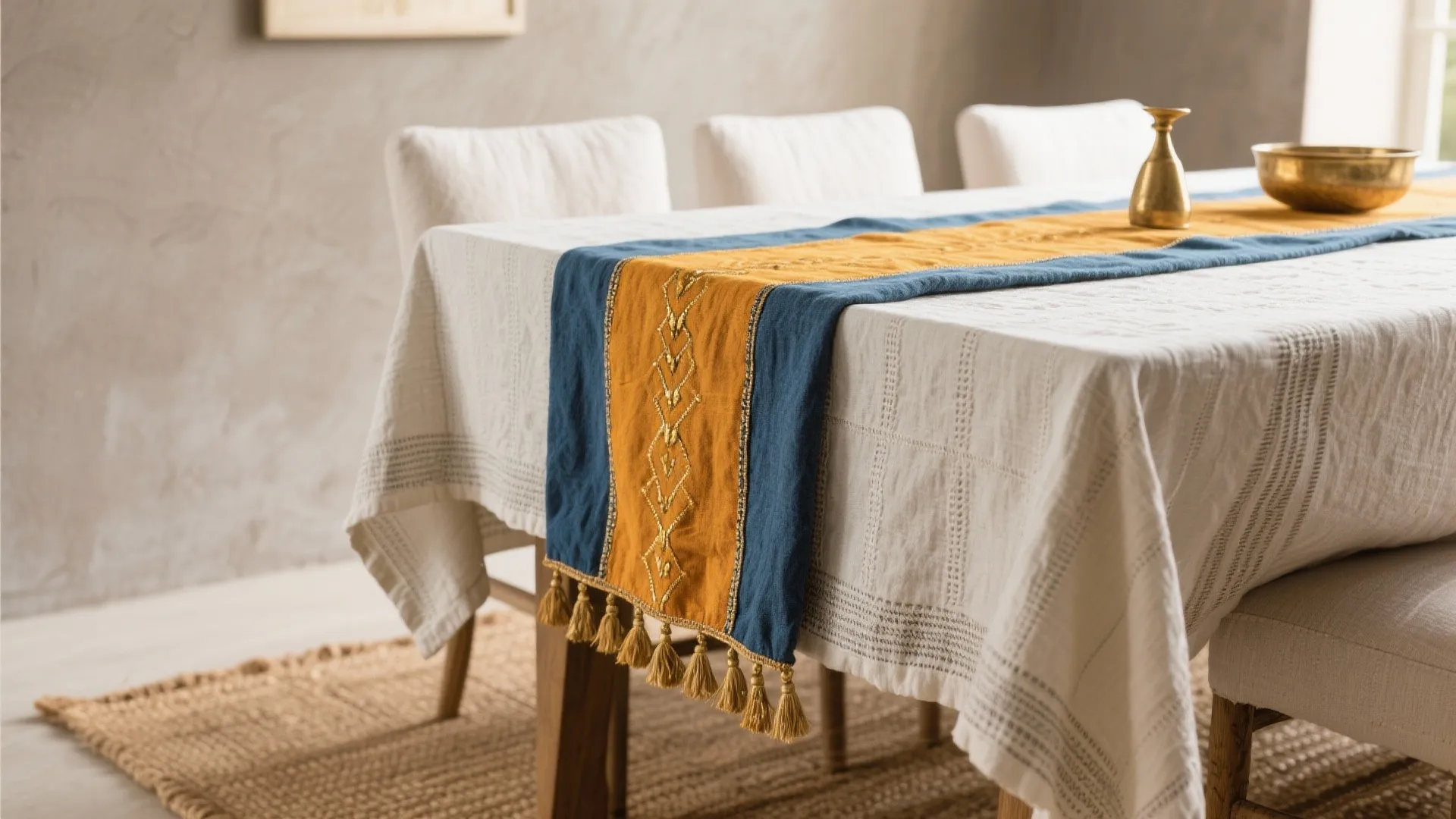 Textiles and Color: Earthy Neutrals with Festive Layers