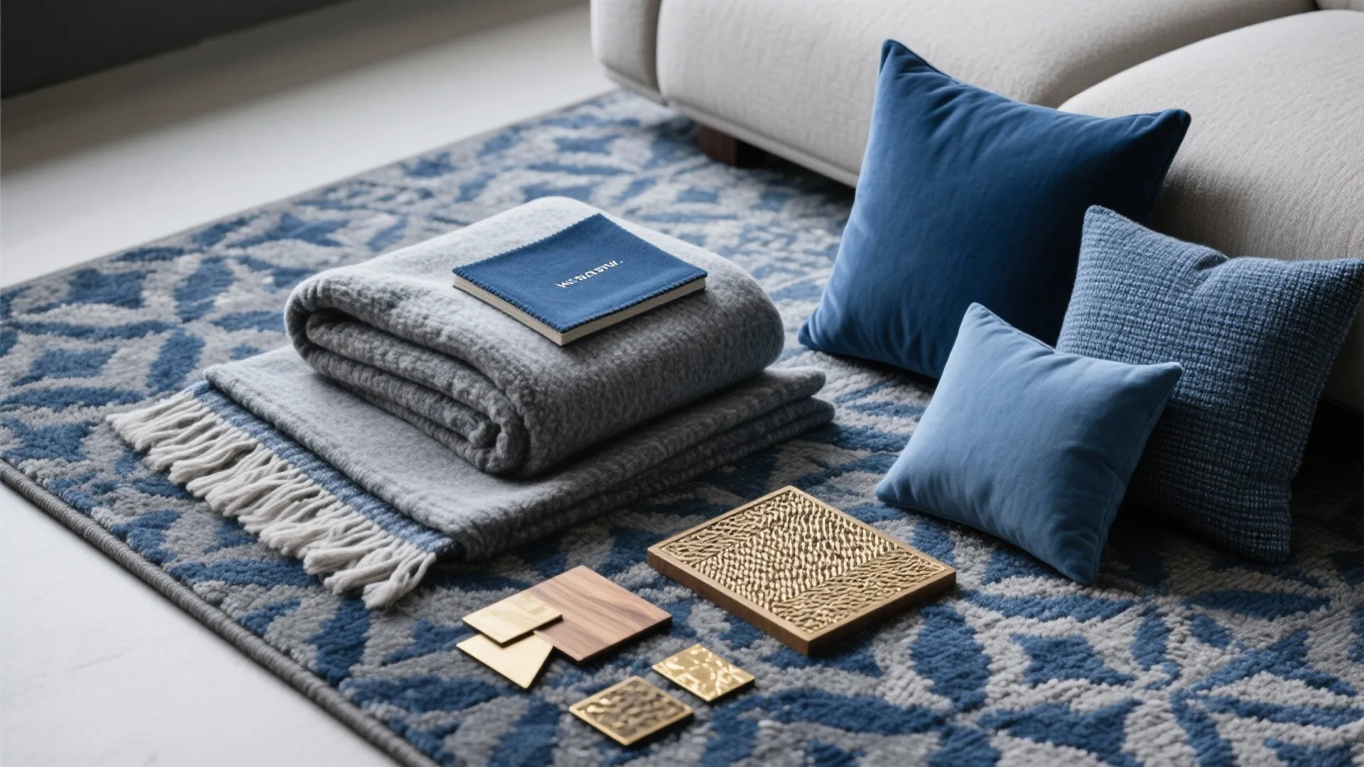 2. Layered textiles: cushions, throws, and rugs