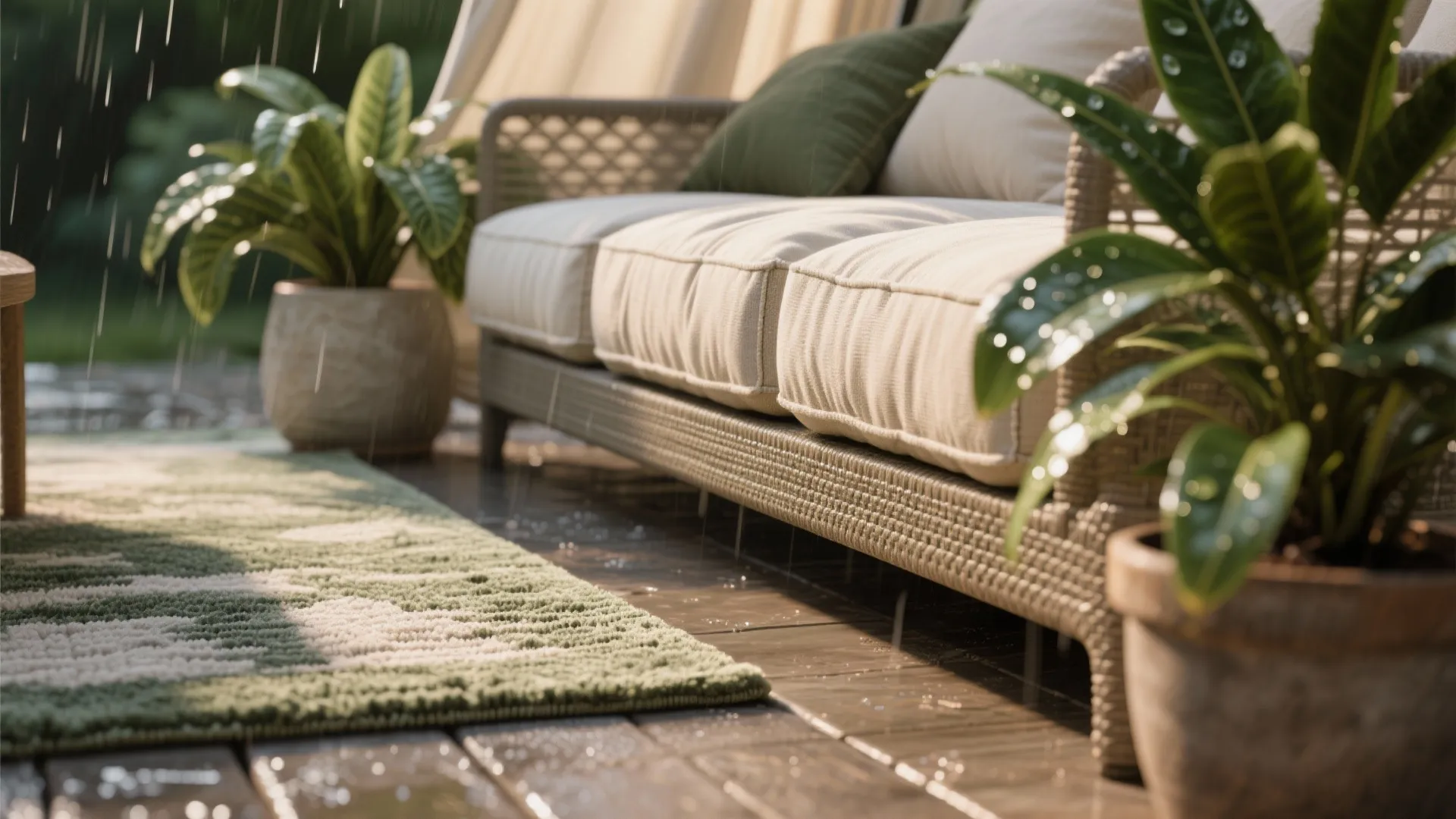 4. Soften transitions with textiles and plants