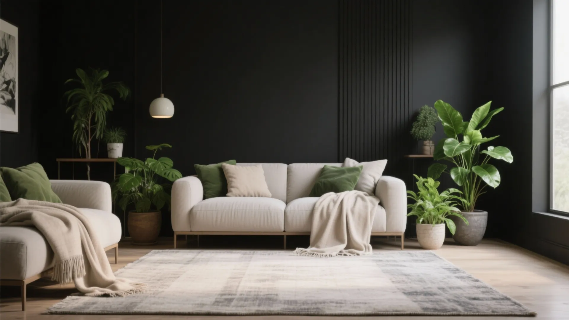 4. Embrace contrast with textiles and plants