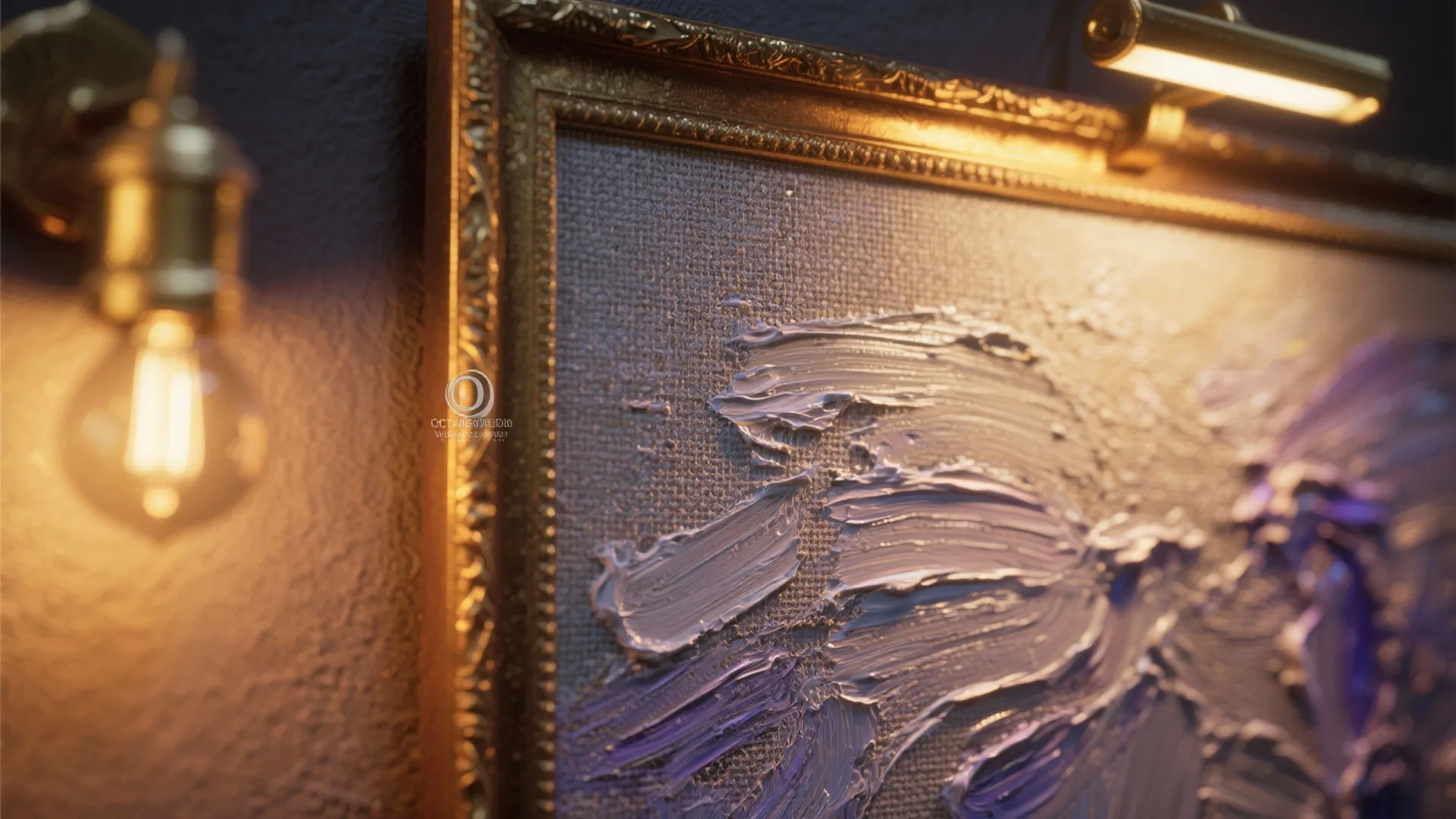 5. Textural canvas with accent lighting to add depth