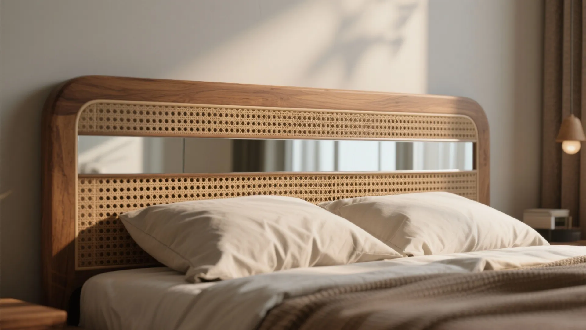 Textural Headboards and Reflective Elements