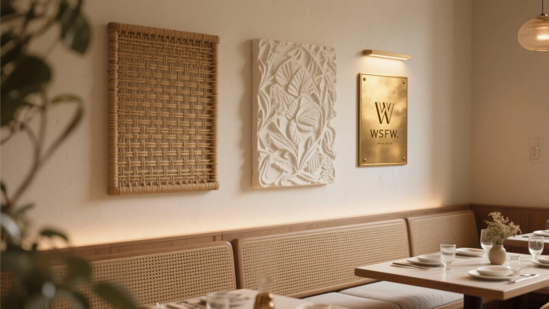 Textural Layers: Woven, Plaster, and Metal Reliefs