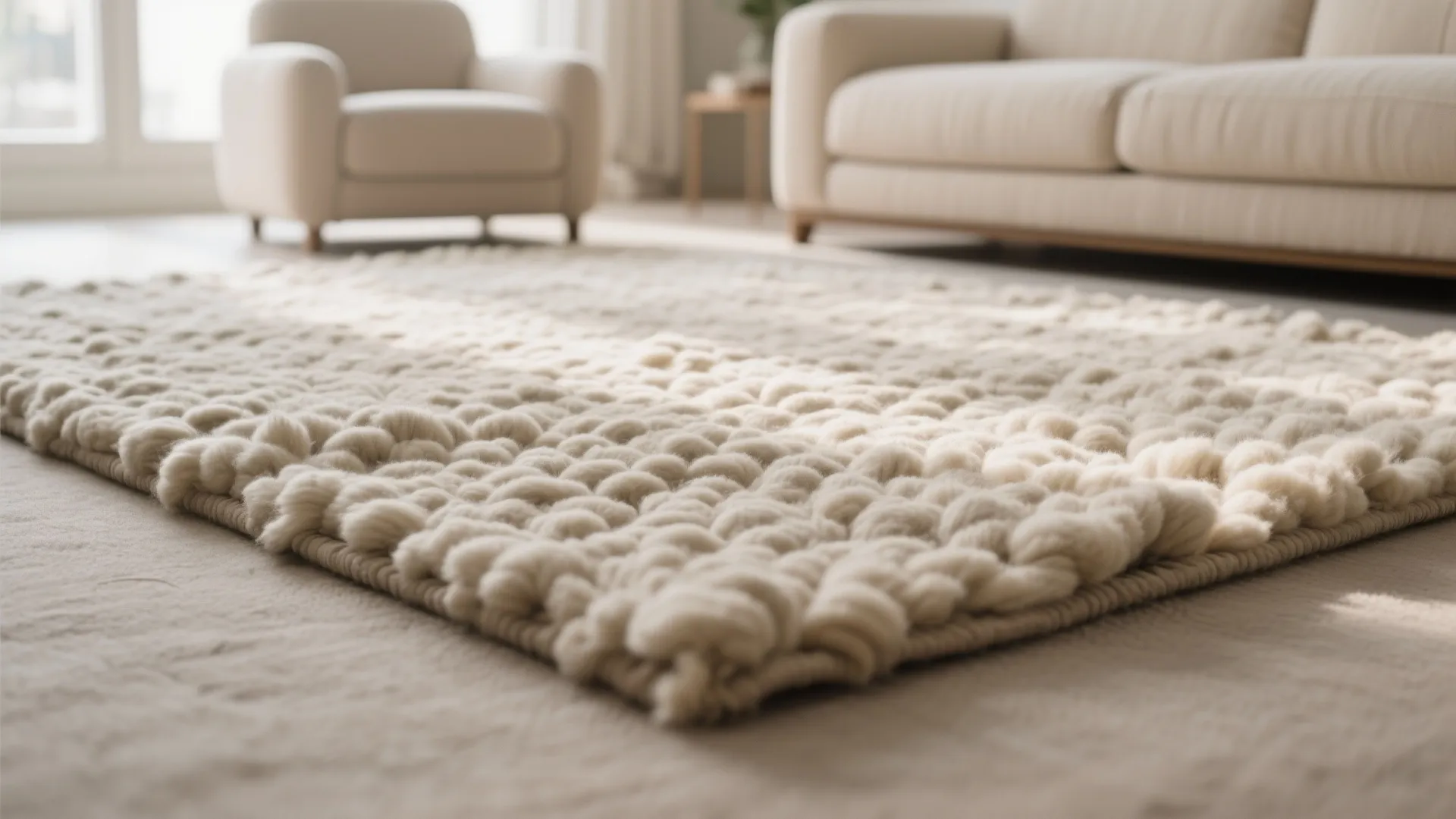 6. Textural Rugs in Light Tones