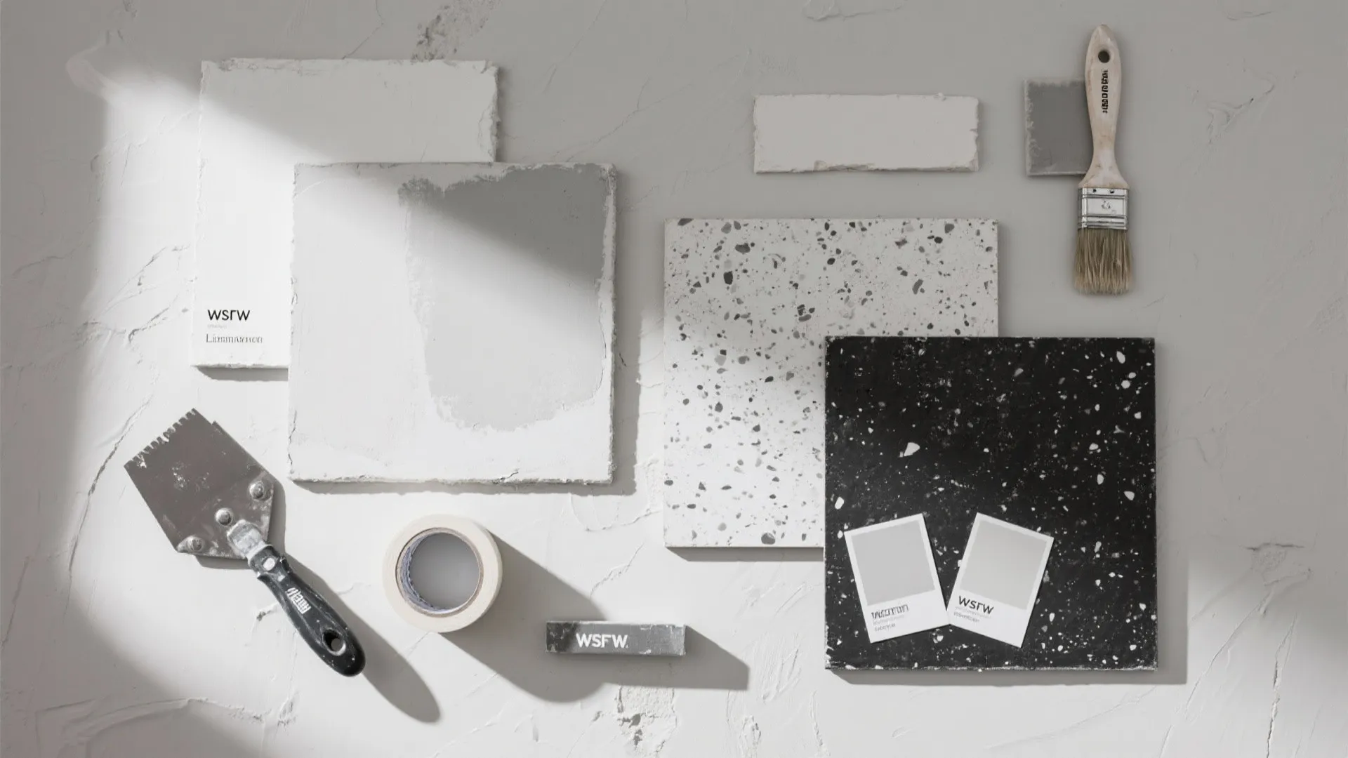 Monochrome Textured Wall: Limewash, Microcement, or Speckle