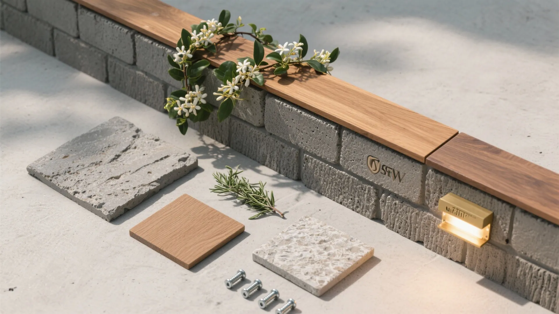 Texture, Caps, and Greenery to Elevate Concrete