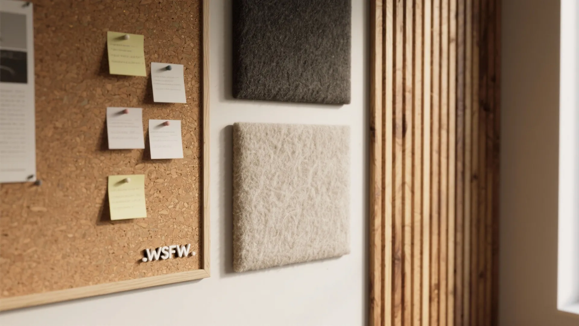 Idea 5: Texture that works—cork, felt, and slats