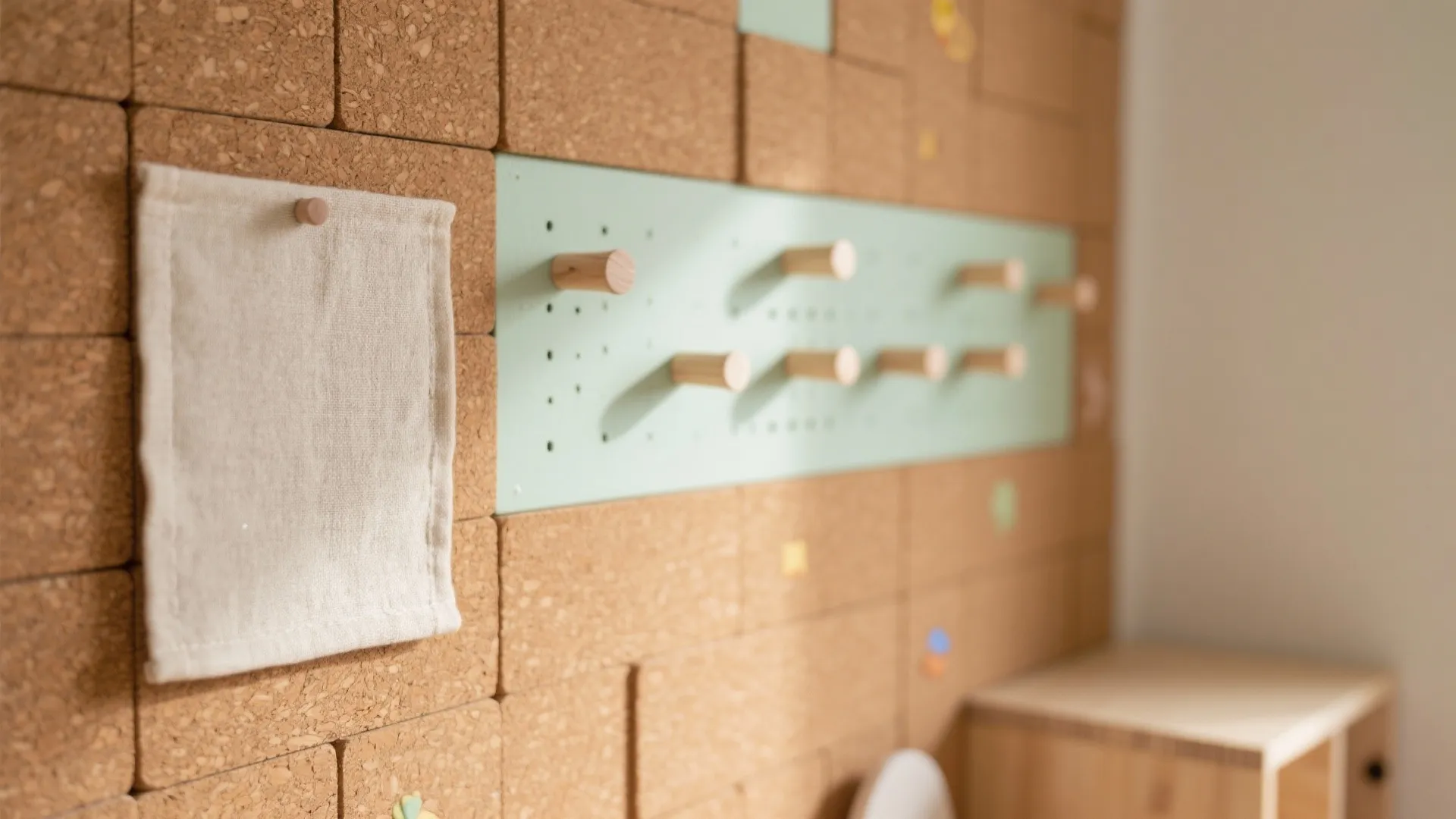 Texture-Rich Panels: Cork, Fabric, and Pegboard