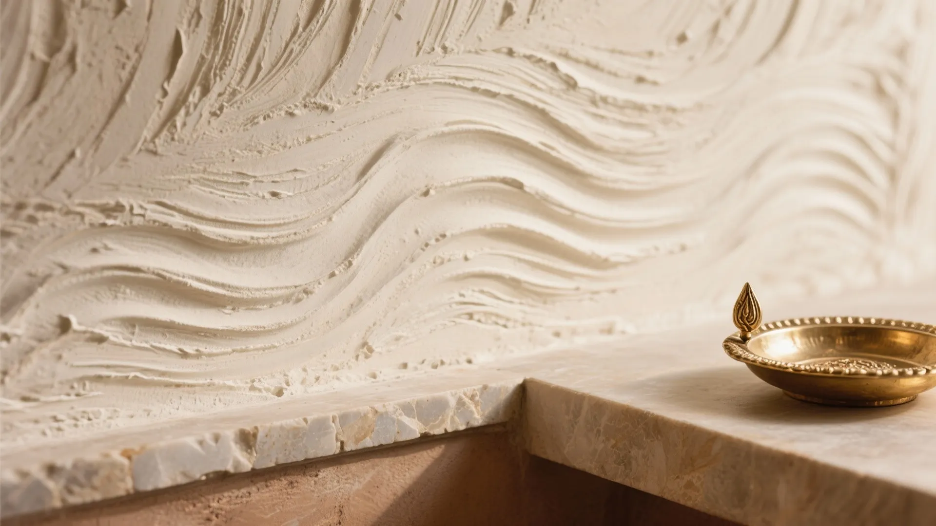 2) Handcrafted texture: stone, tile, or limewash