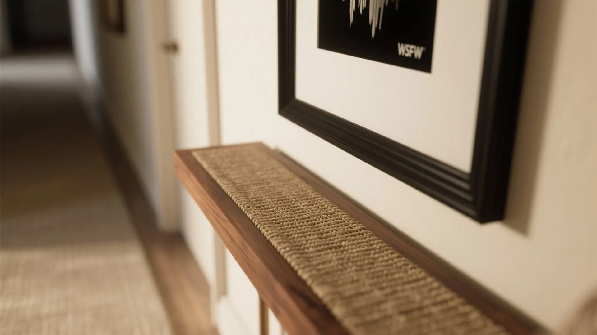 5) Art, runners, and natural materials to set the tone