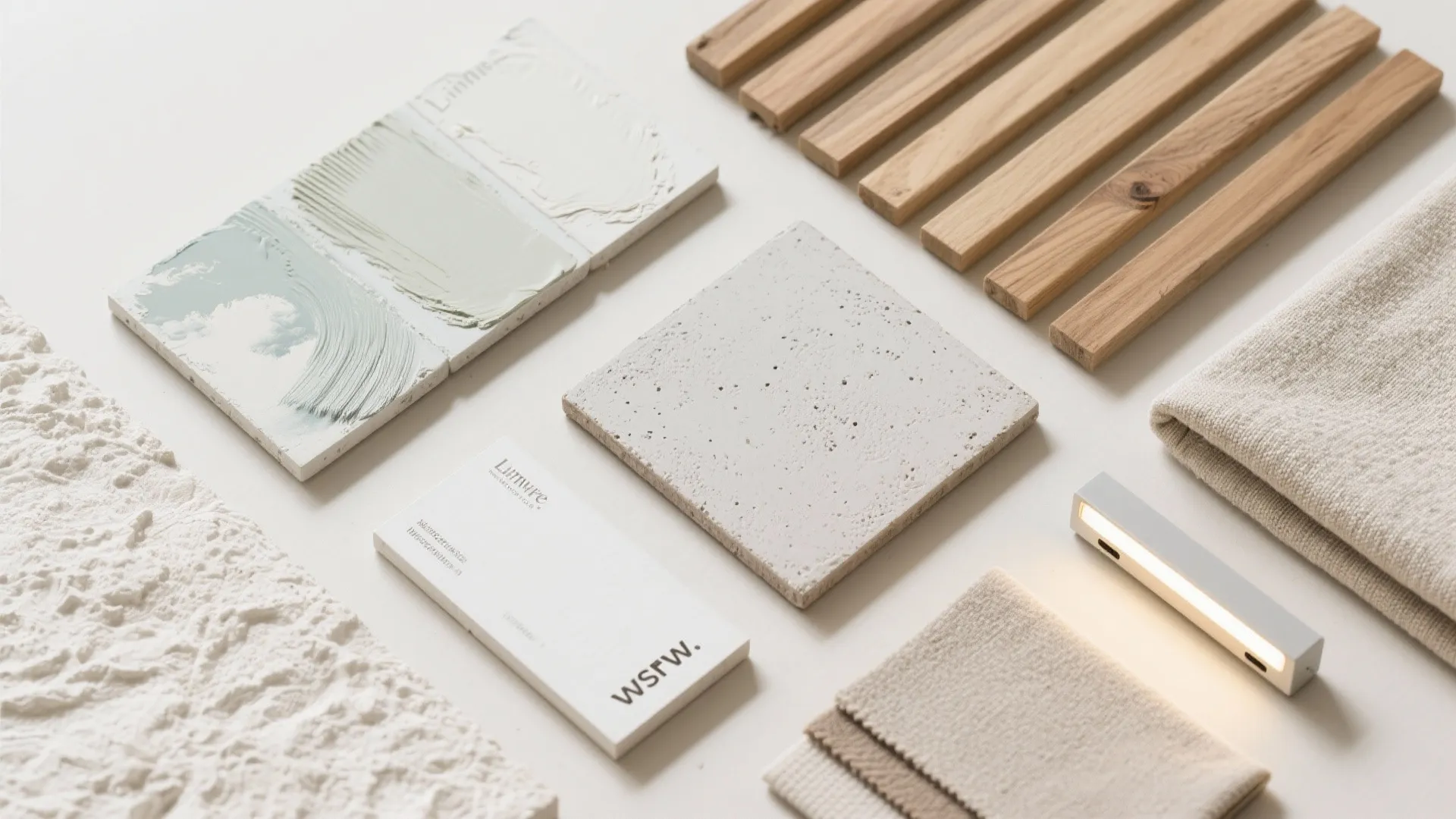 3) Textured wall treatments: limewash, microcement, or slat wood