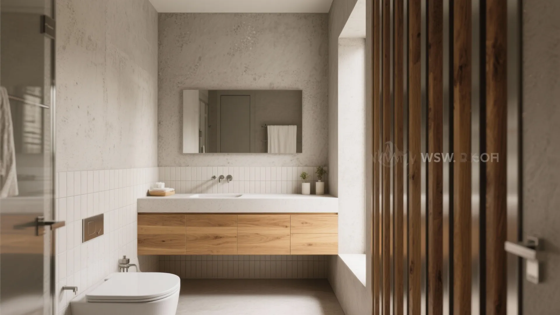 Textured Finishes: Microcement, Beadboard, and Slim Slats