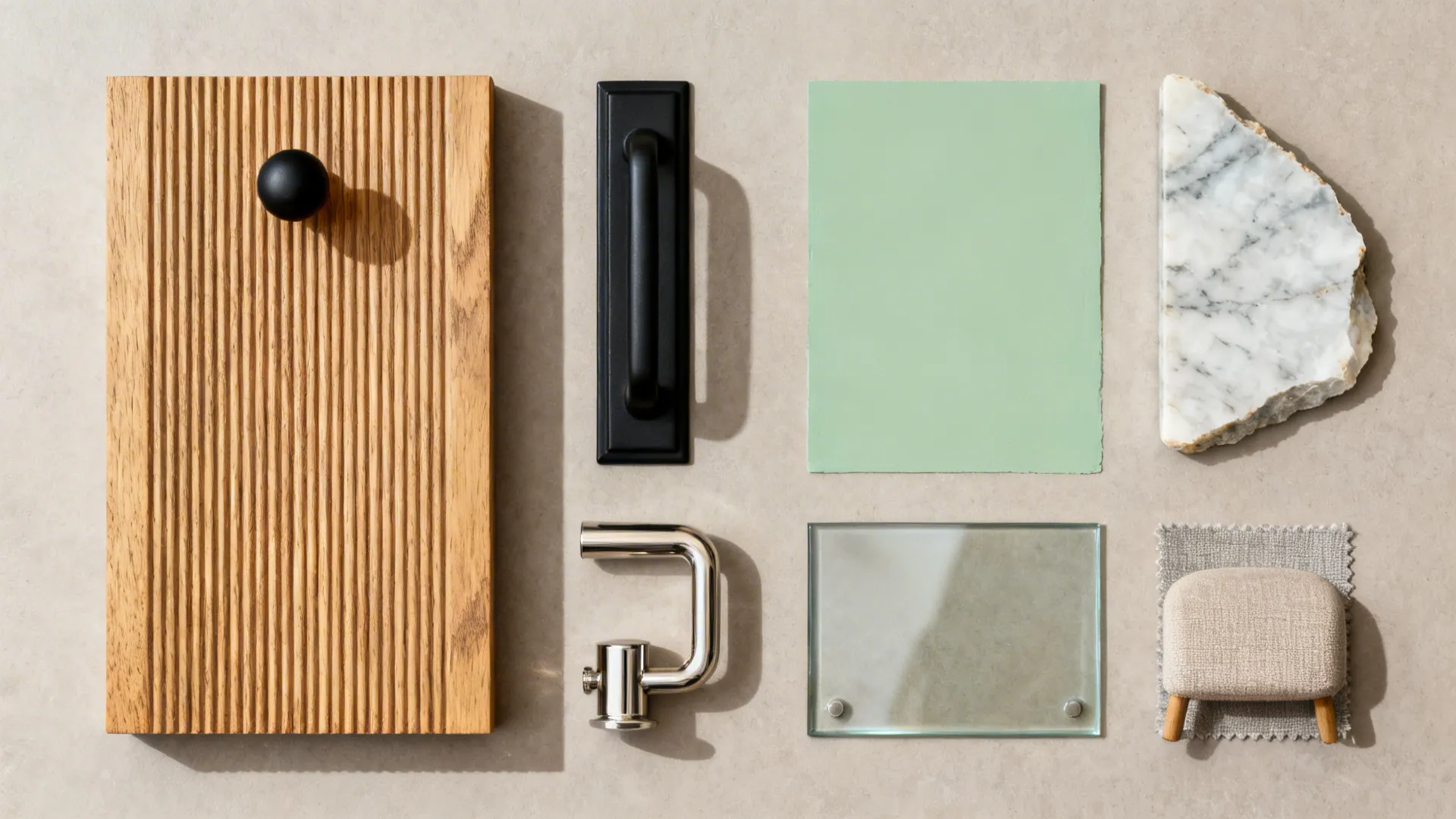 Texture Mix: Wood, Matte Metals, and Soft Color