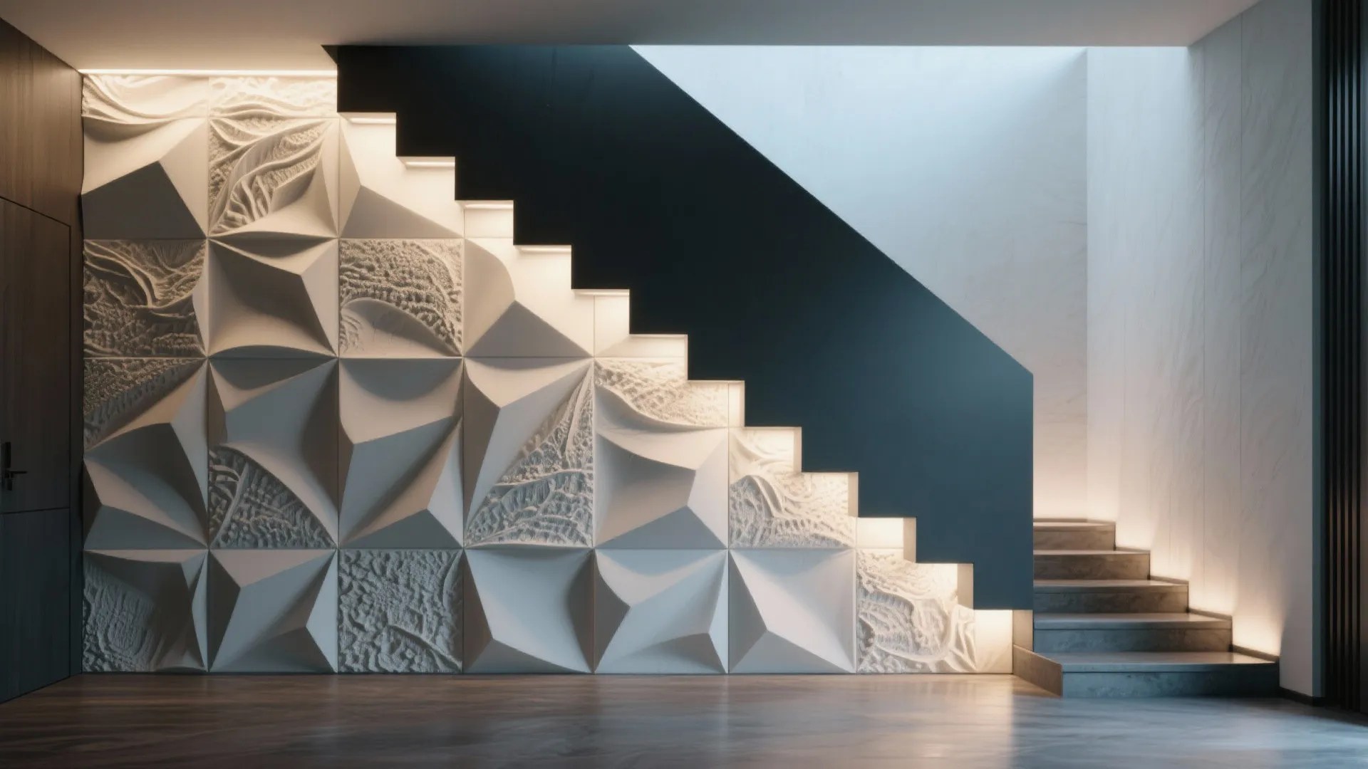 Statement wall with texture panels