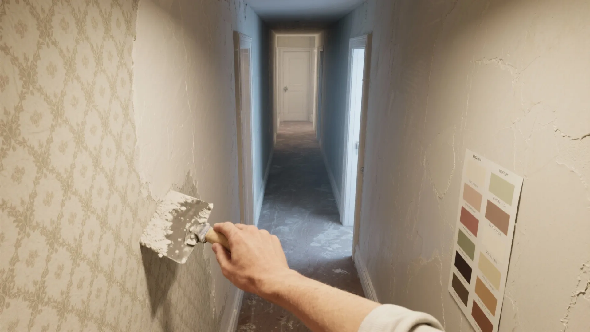 3. Texture First — skim coat thinly to level surface