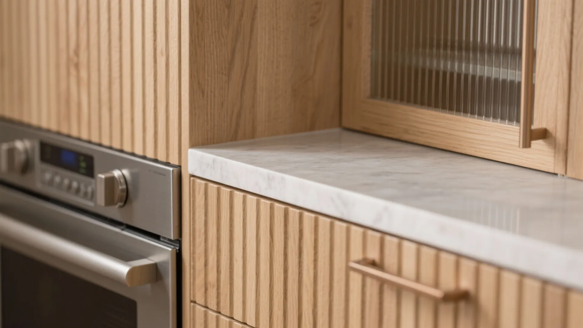 Texture and Warmth: Wood, Ribbed Glass, and Soft Metals