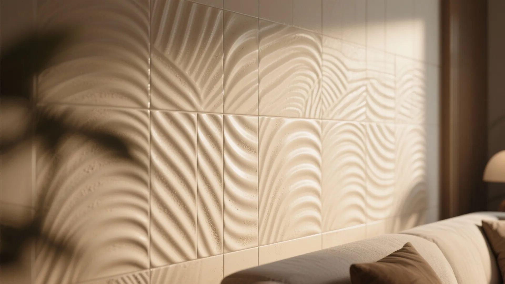 2. Textured tiles for an accent wall