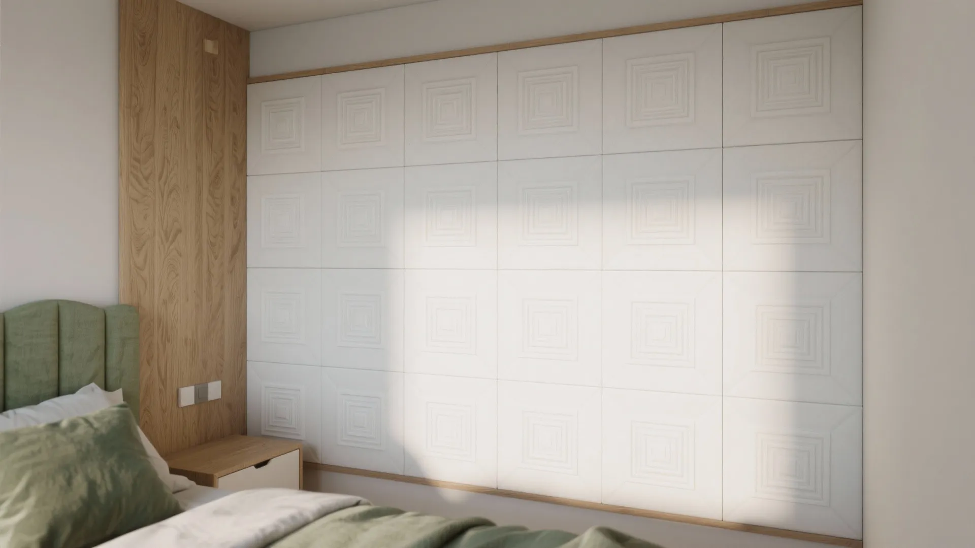 2. Textured Accent Wall Using Removable Panels