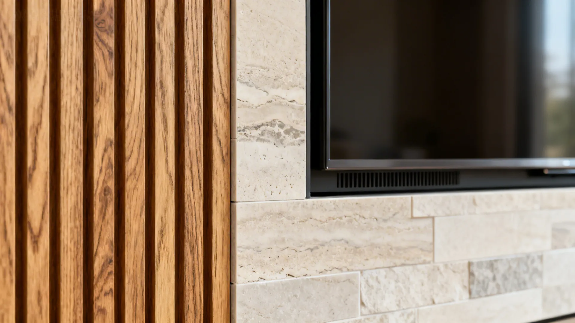 2. Textured Accent Wall (Wood or Stone Veneer)