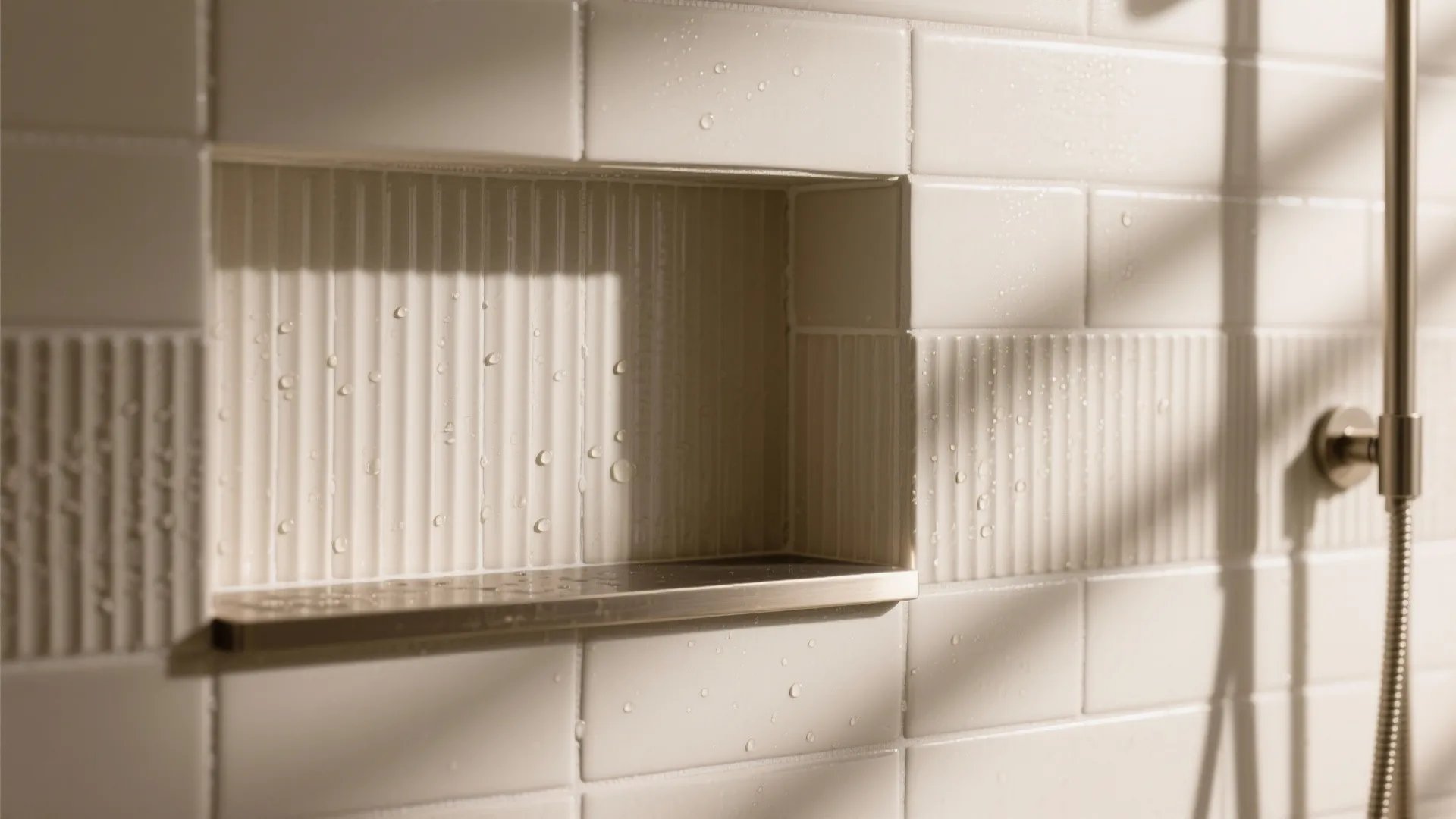Tip 4: Textured accents—niches, bands, or ribbed mosaics