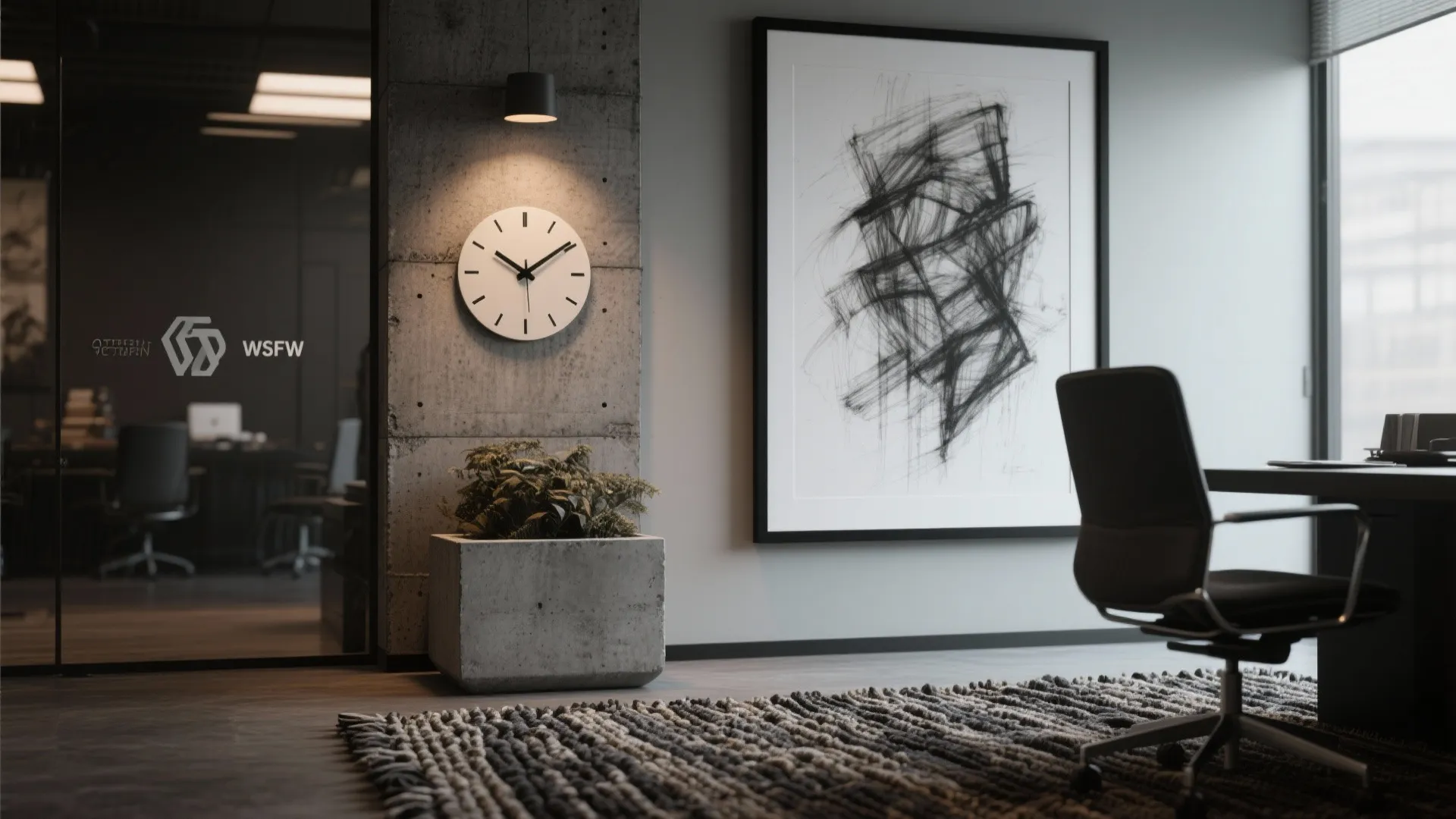 Textured Accents and Curated Artwork