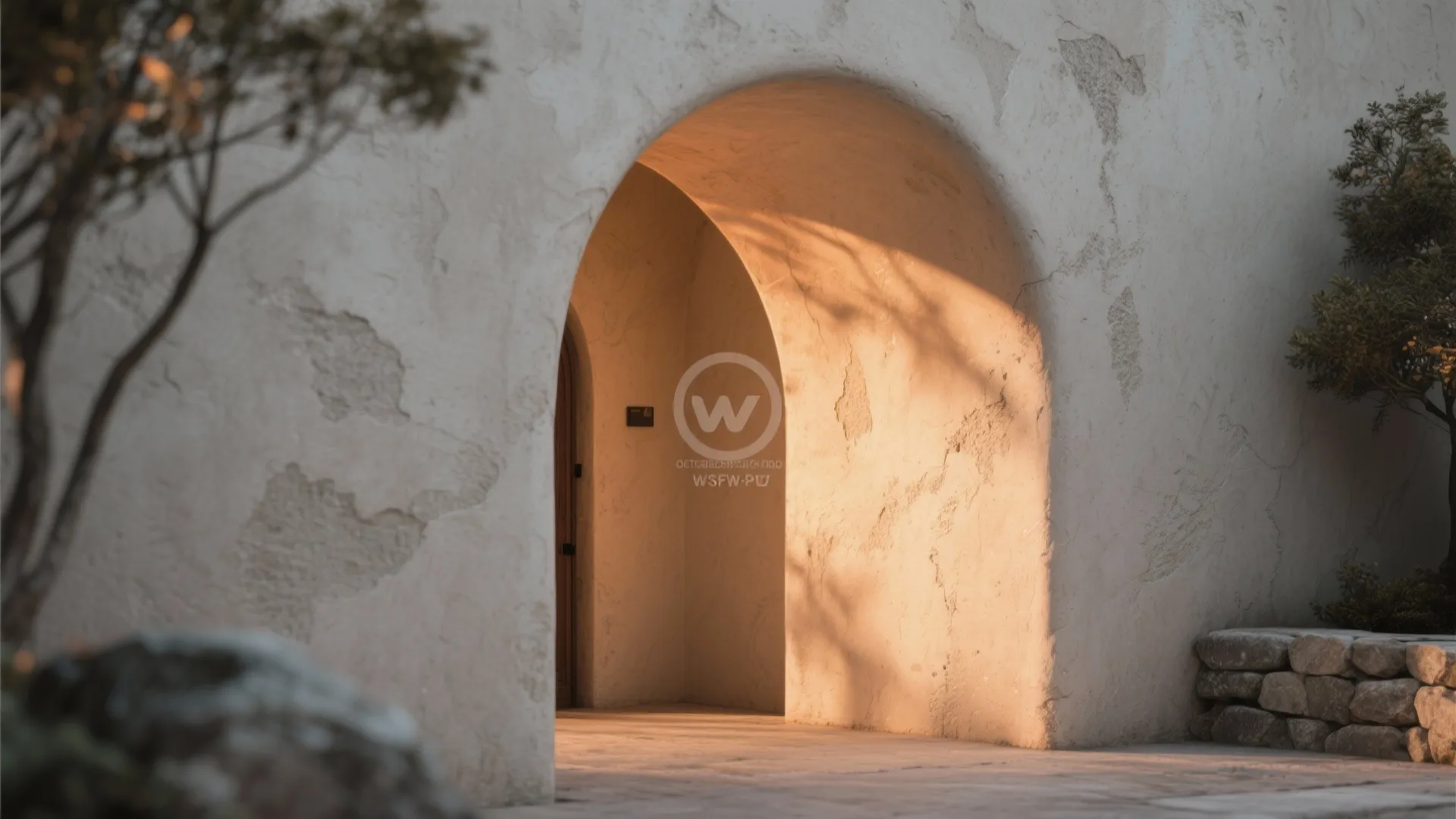 Statement Arch with Textured Plaster