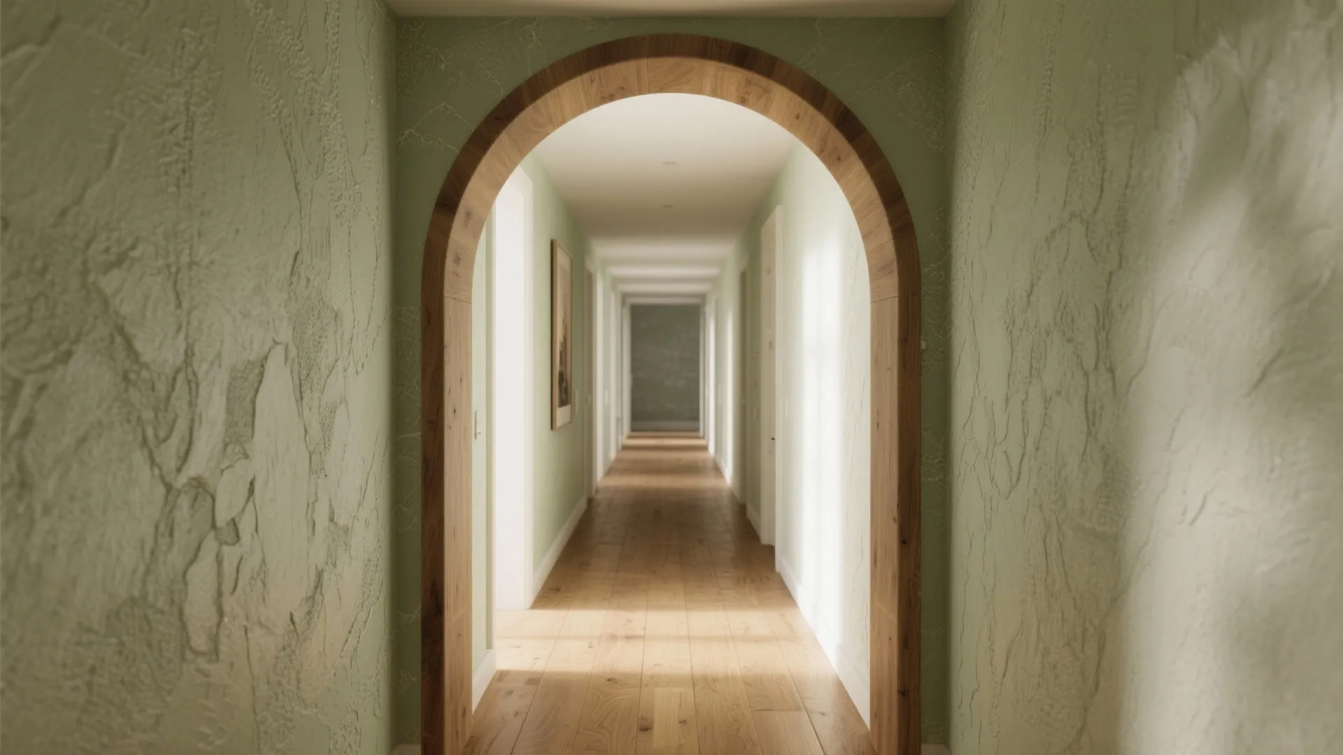 Textured arch with micro-plaster or wood