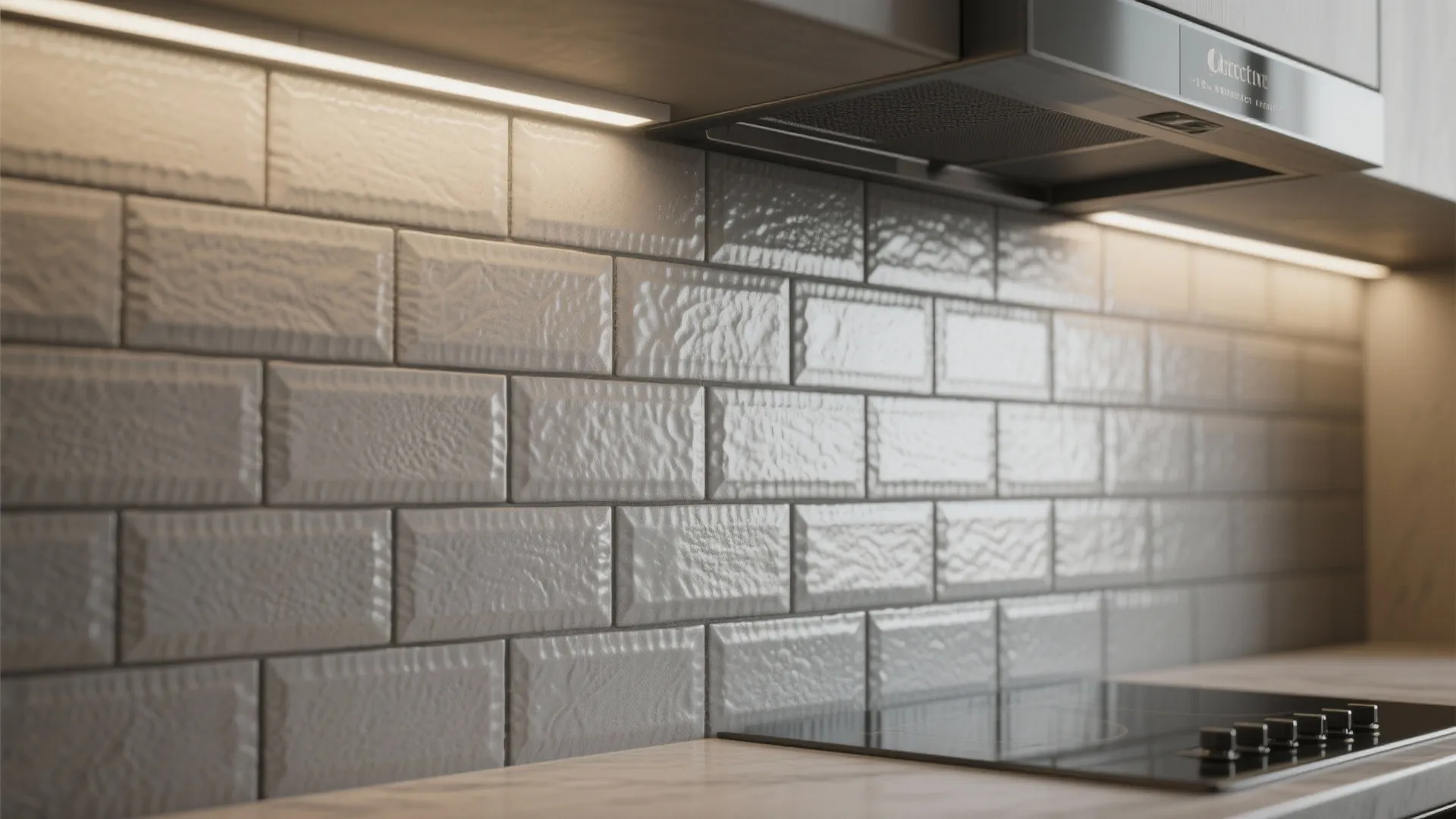 3. Textured backsplash to add depth