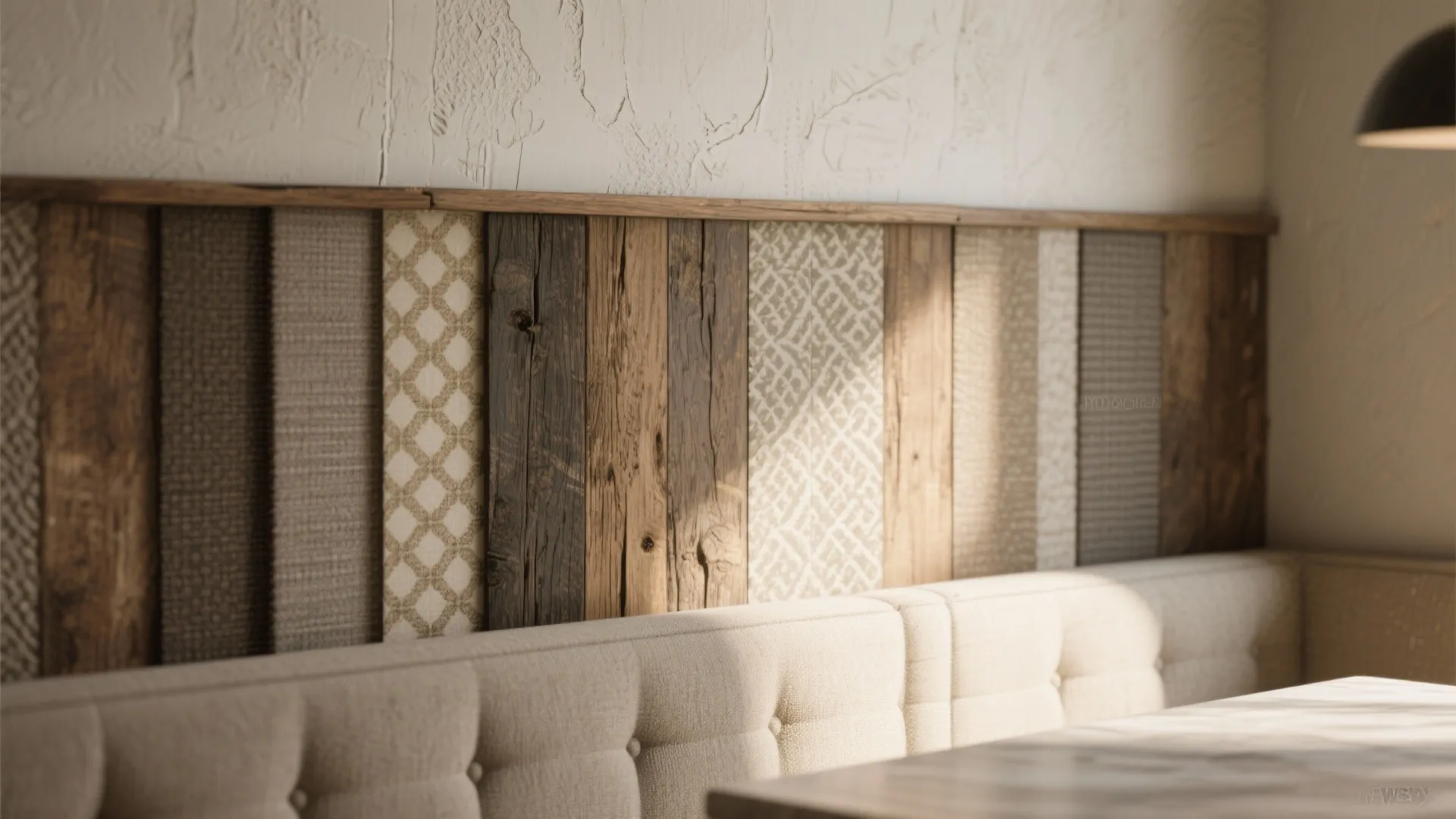 3. Accent the back wall with layered textures