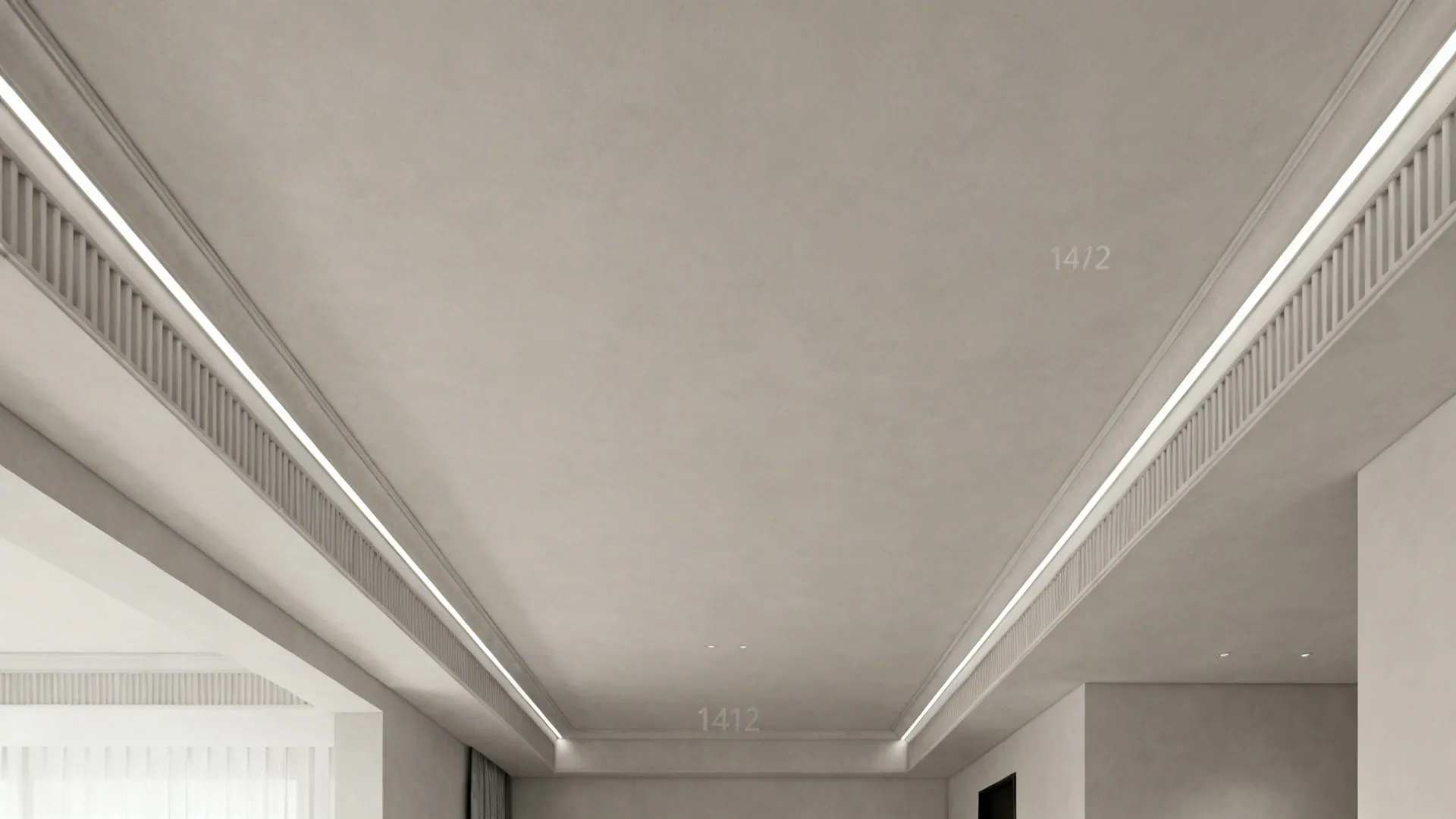 Textured Gypsum Bands + Concealed Strips