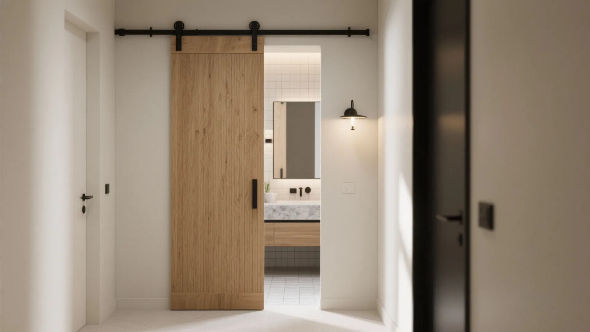 Sliding Barn Door with Textured Panel