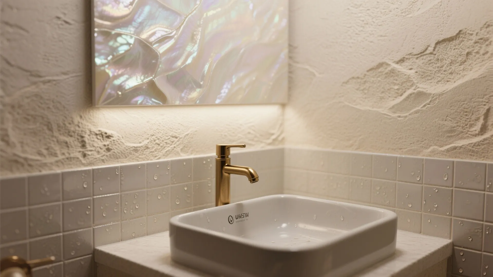 4. Textured Bathroom Shimmer