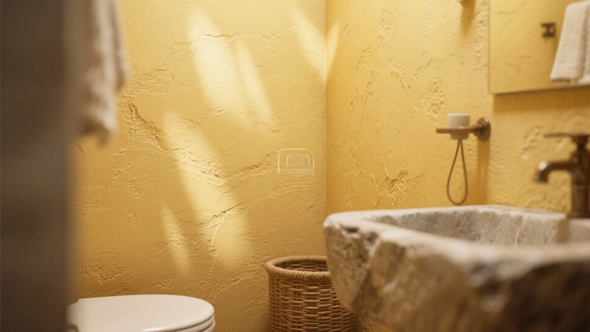 5. Textured Yellow in Bathrooms and Tiny Nooks