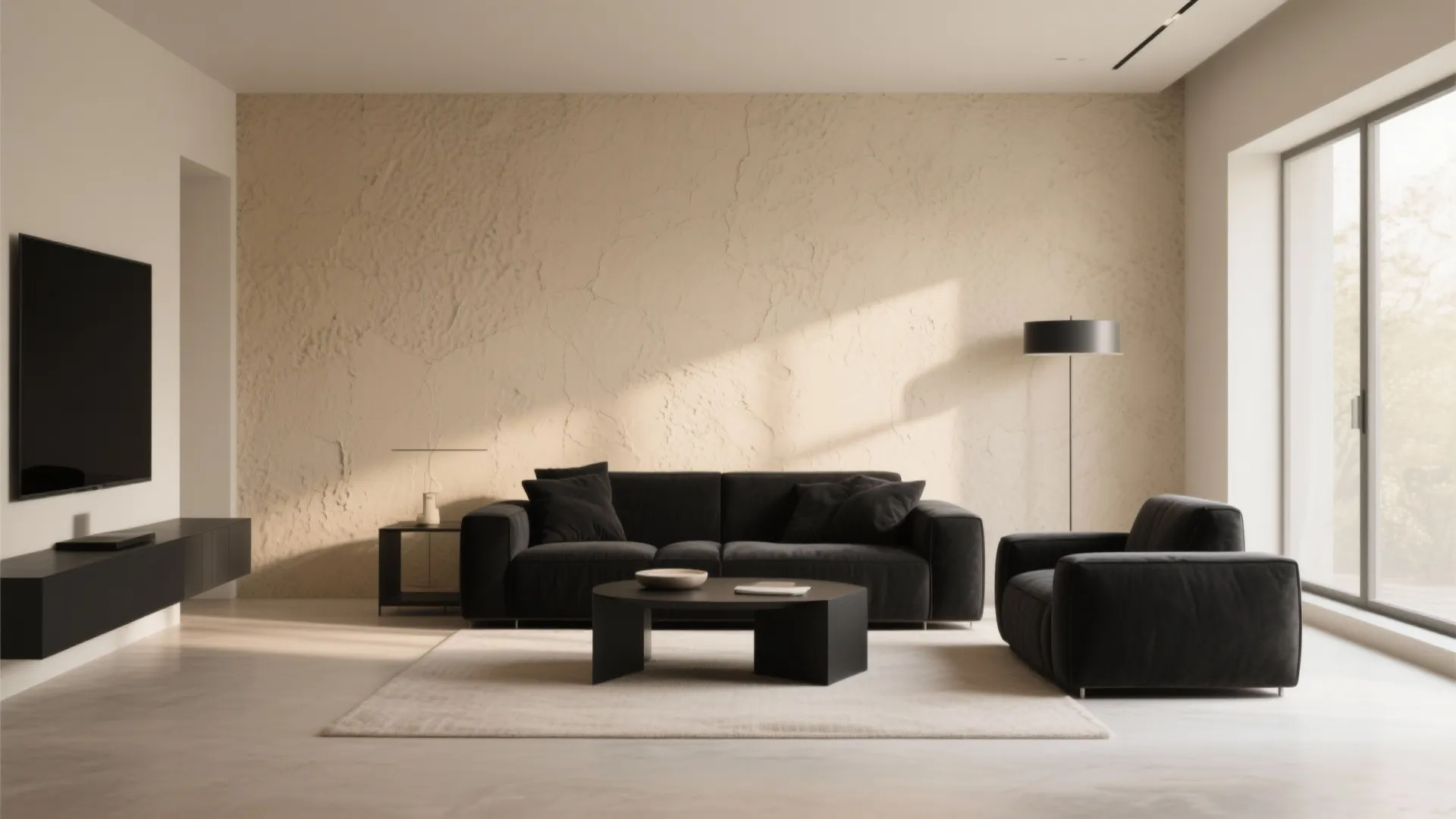 2. Textured Beige Walls