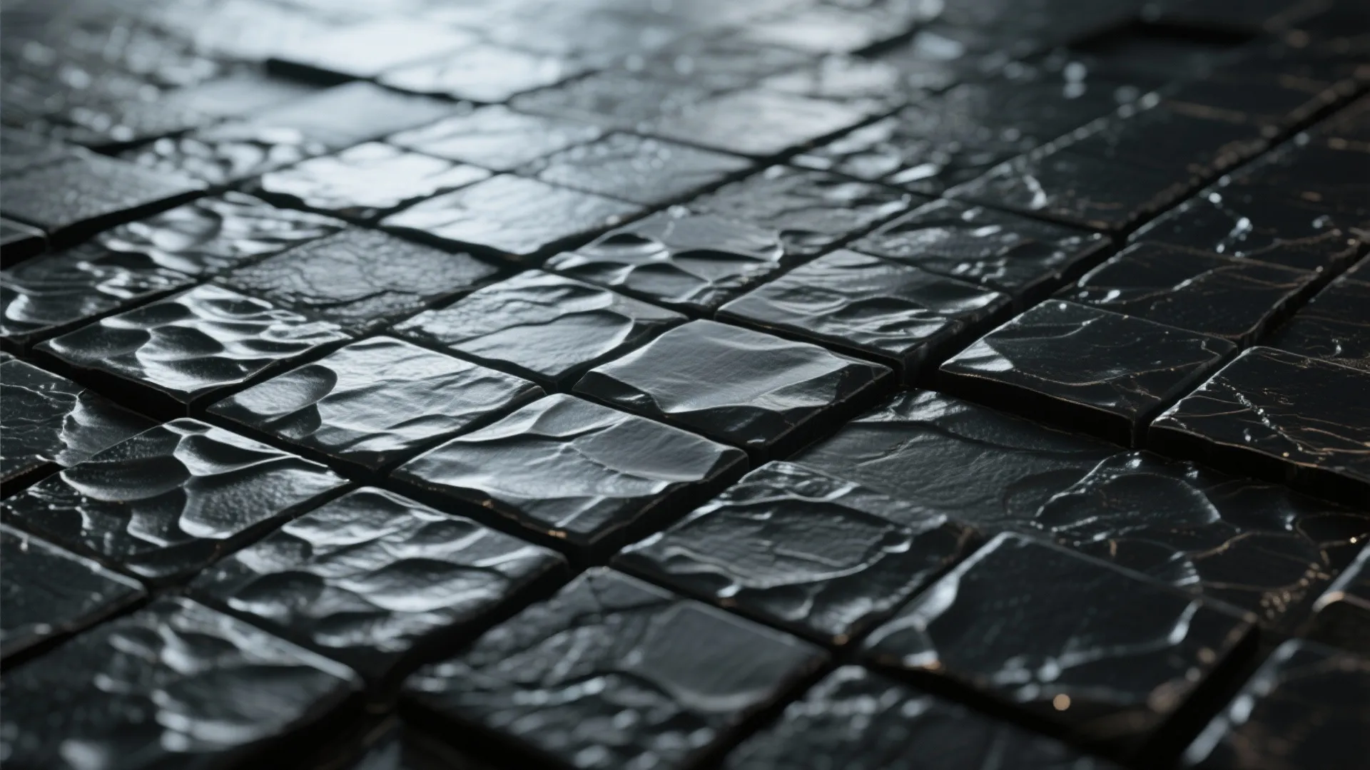 3. Textured Black Tiles for Depth