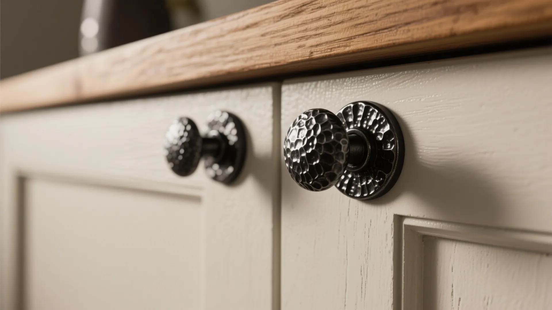 4. Textured black finishes for character