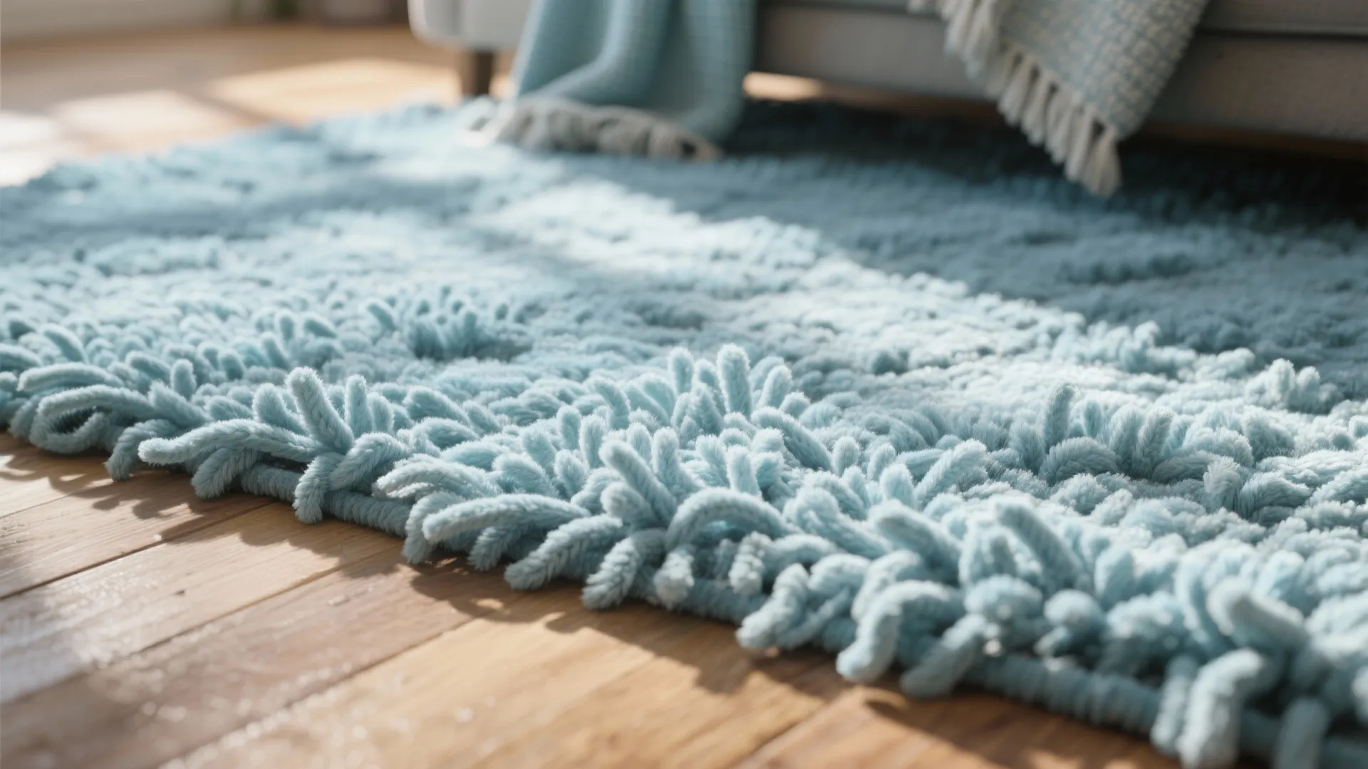 4. Textured Light Blue Rugs for Cozy Layers