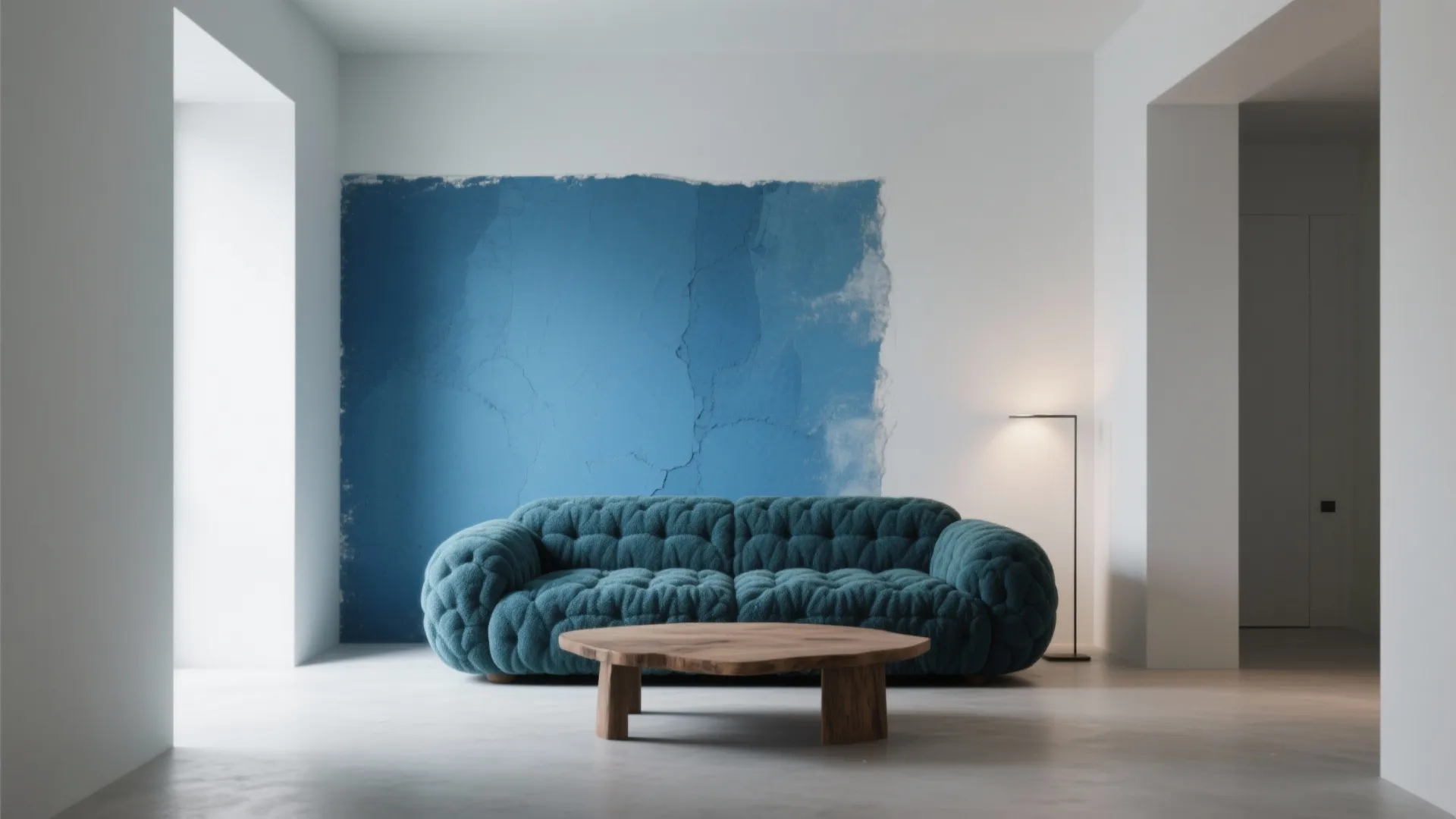 4. Textured minimalism with layered blues