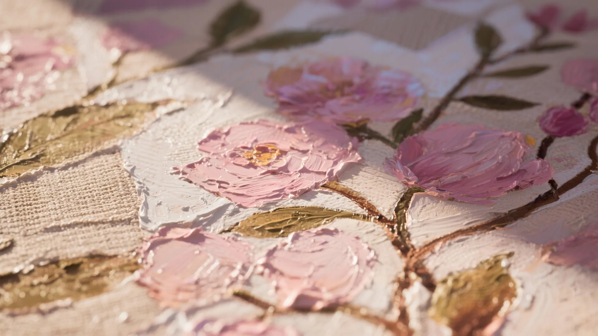 4. Textured botanical canvas