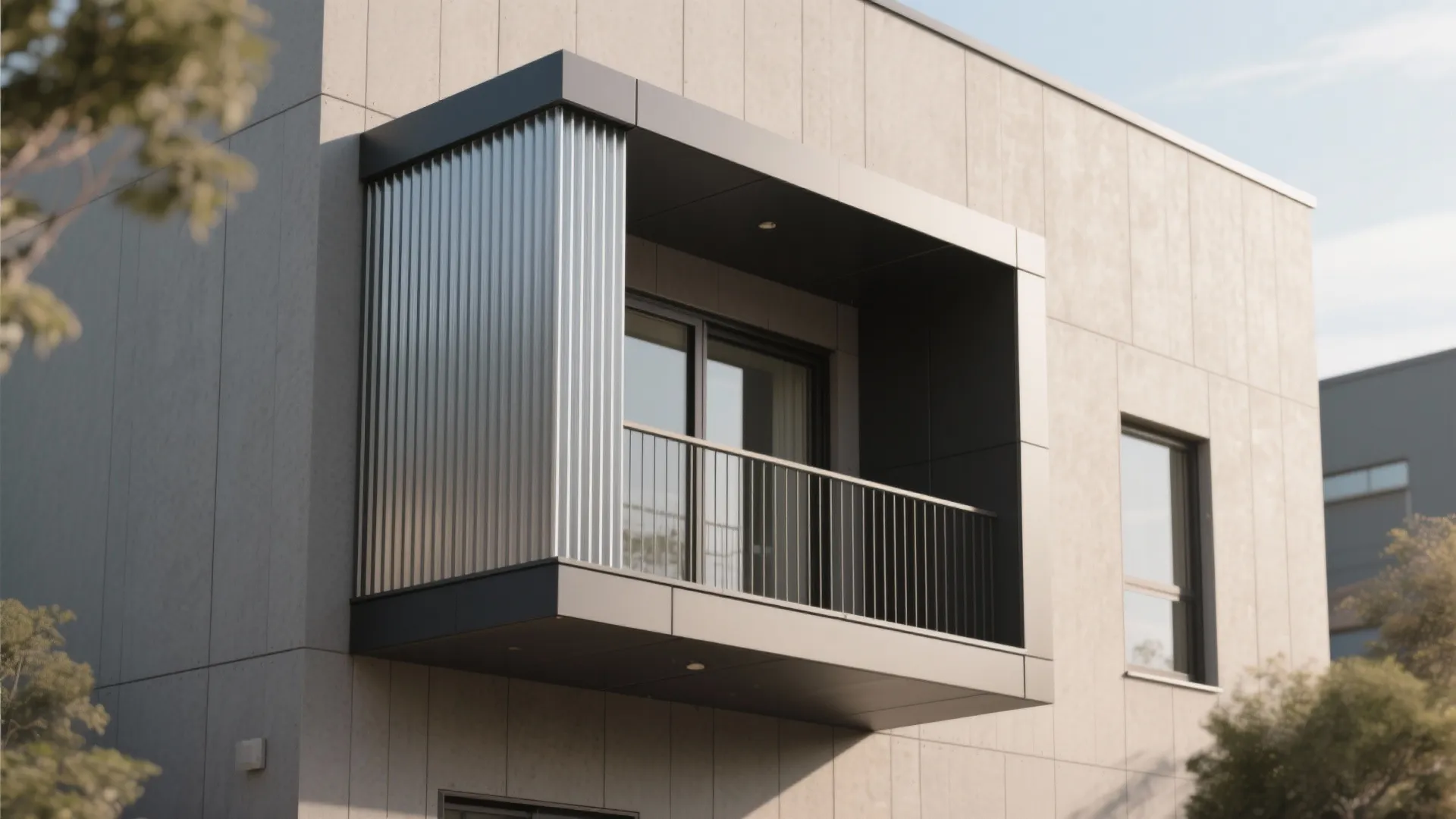 Textured cladding: micro-rib metal or fiber cement