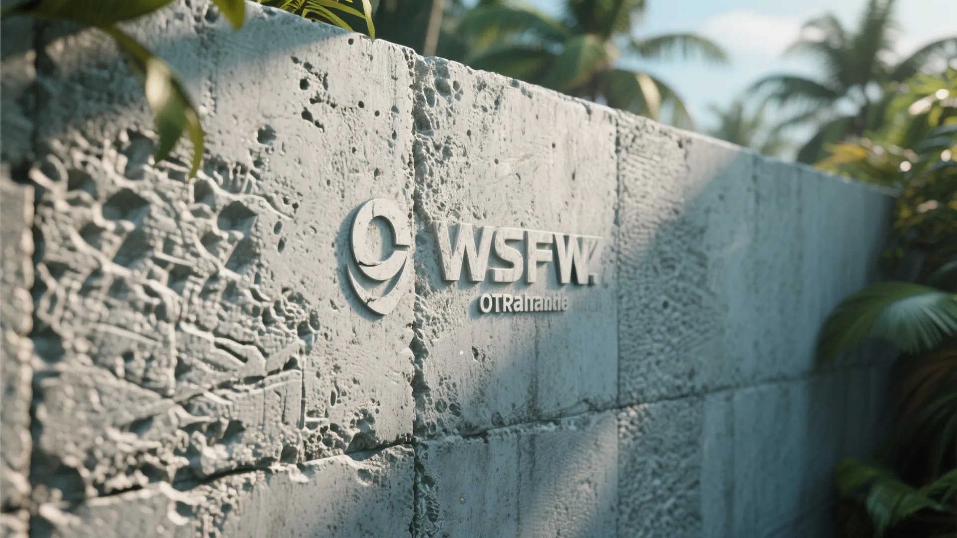 Close-up of textured concrete compound wall surface